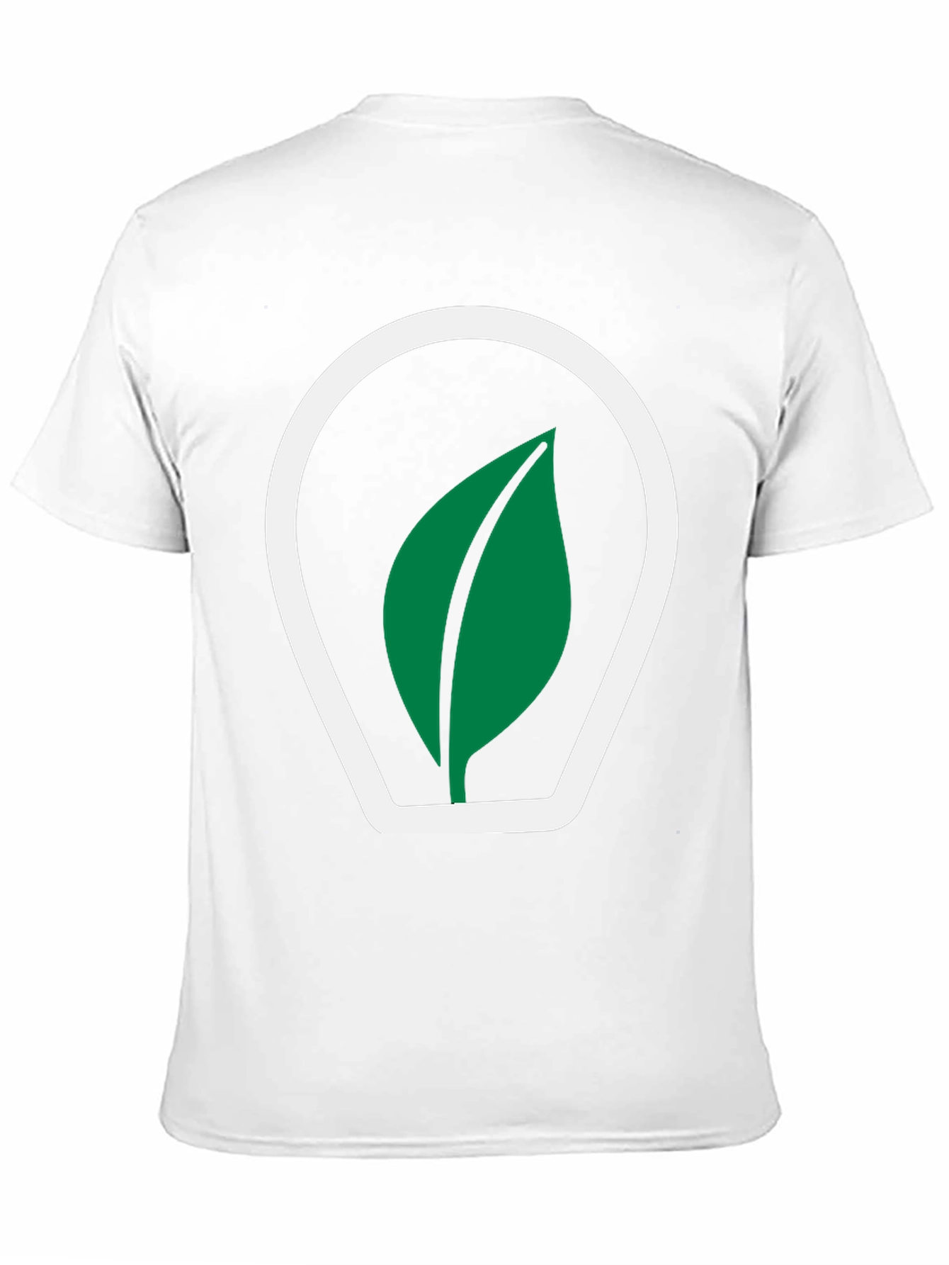Black T-Shirt with Green Leaf Logo