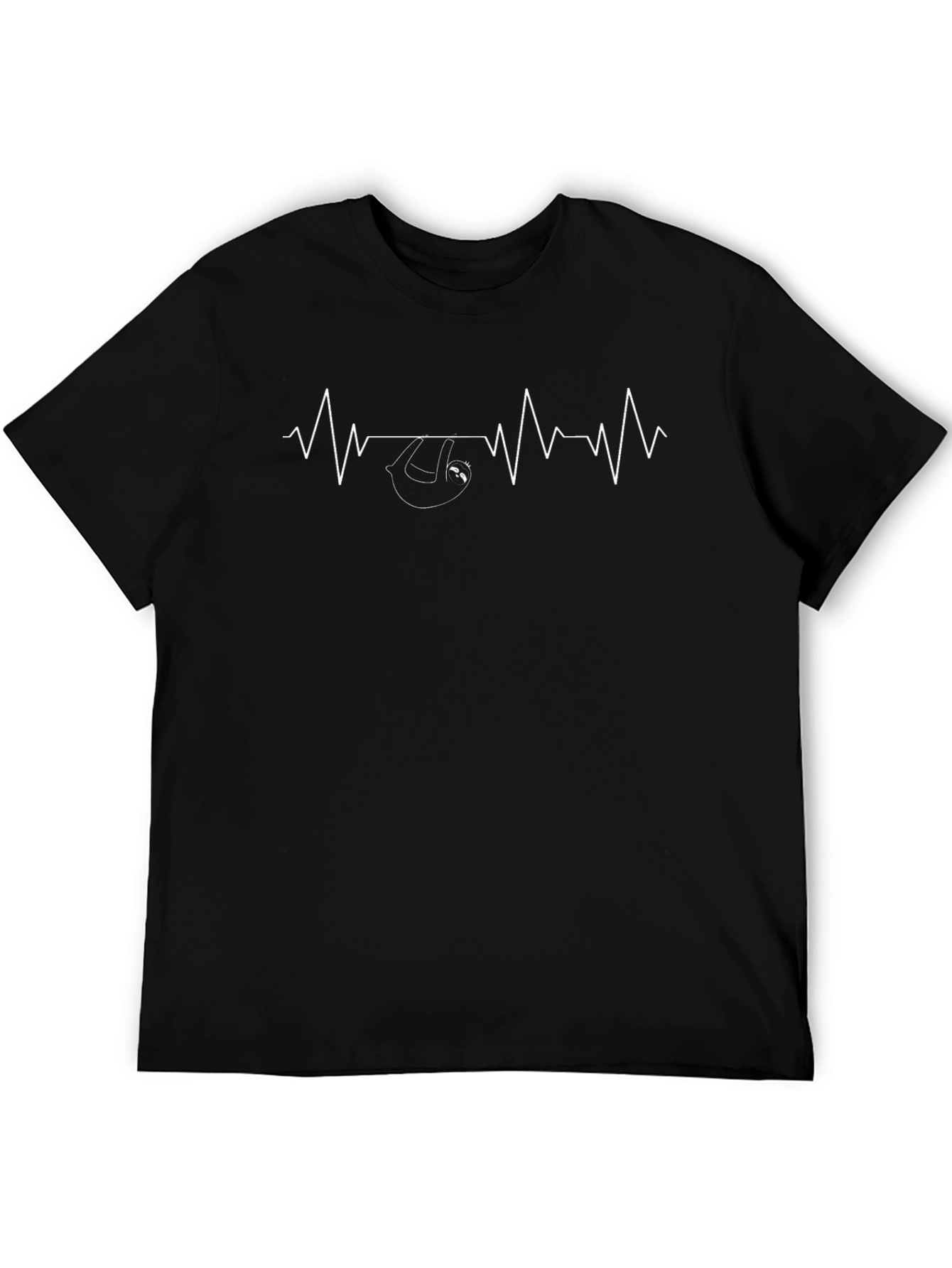 Sloth Heartbeat Black T-Shirt