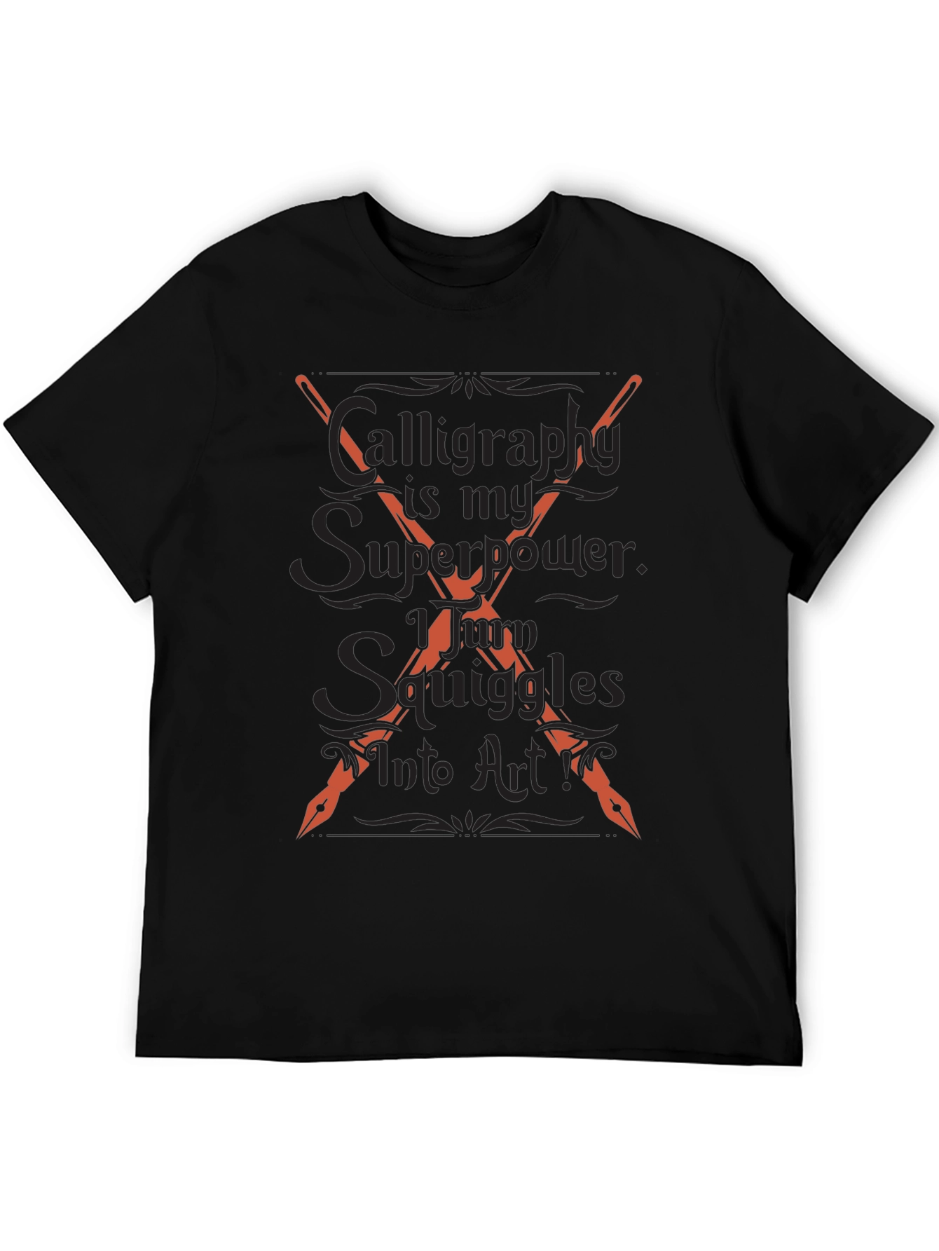 Calligraphy Superpower Graphic Tee - Artistic Expression