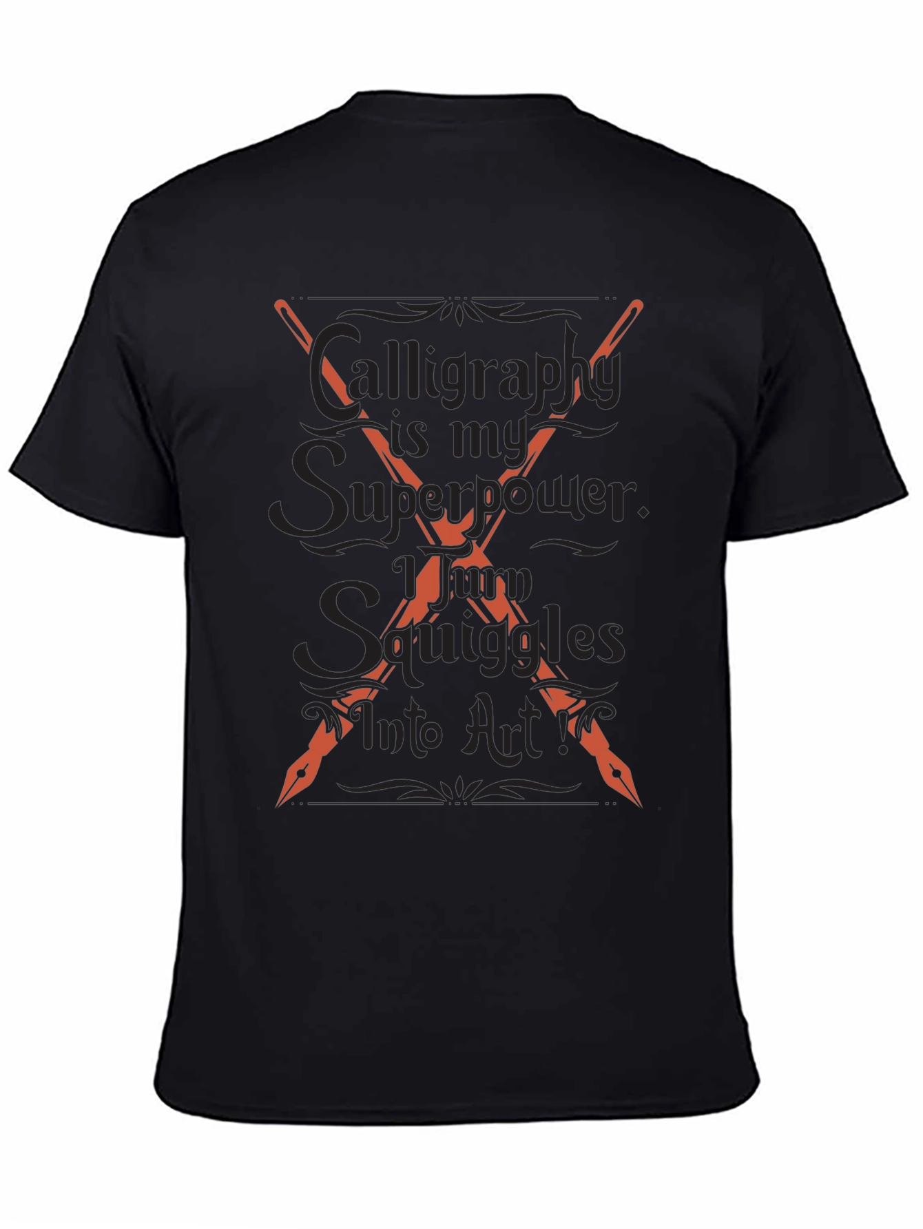 Calligraphy Superpower Graphic Tee - Artistic Expression
