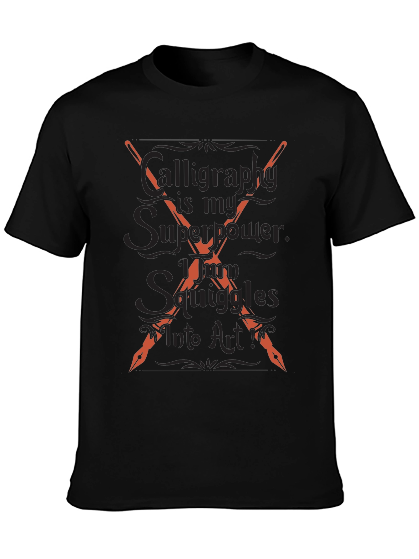 Calligraphy Superpower Graphic Tee - Artistic Expression