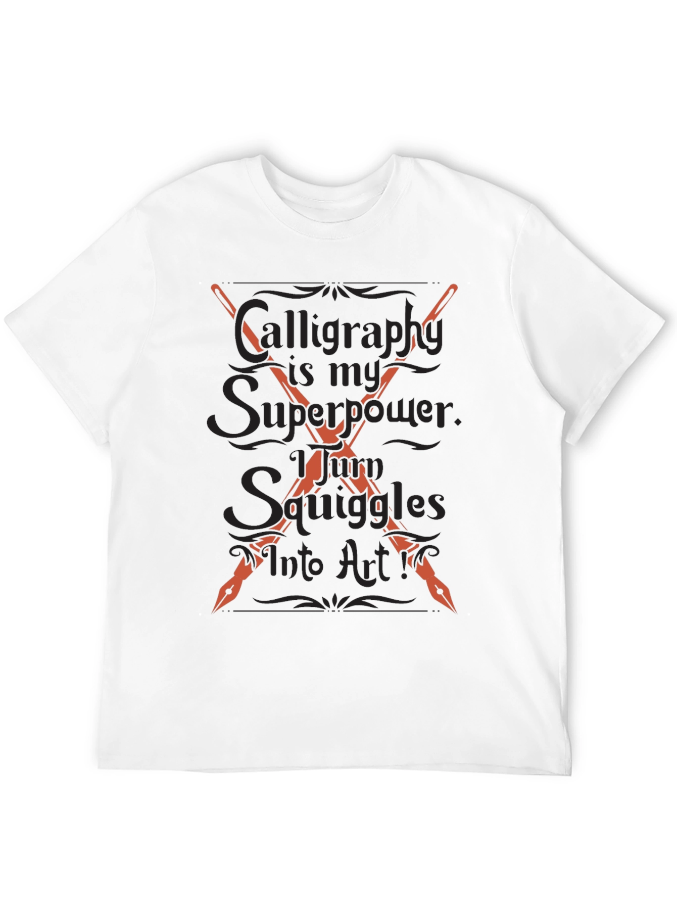 Calligraphy Superpower Graphic Tee - Artistic Expression