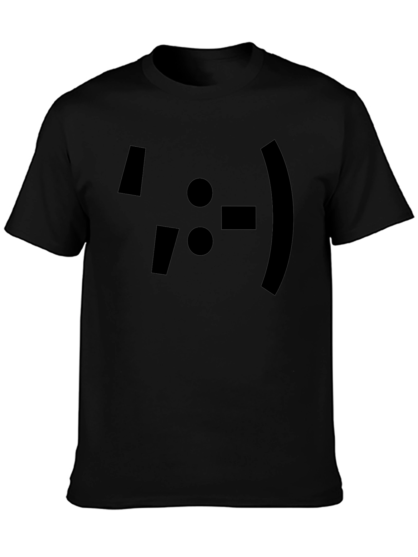 Emoticon Graphic Print Black T-Shirt