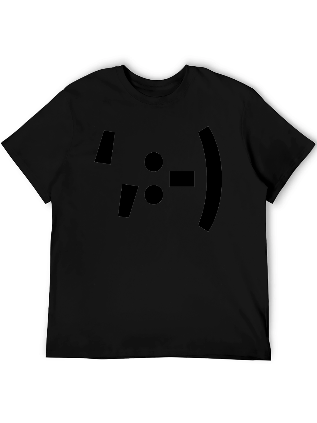 Emoticon Graphic Print Black T-Shirt