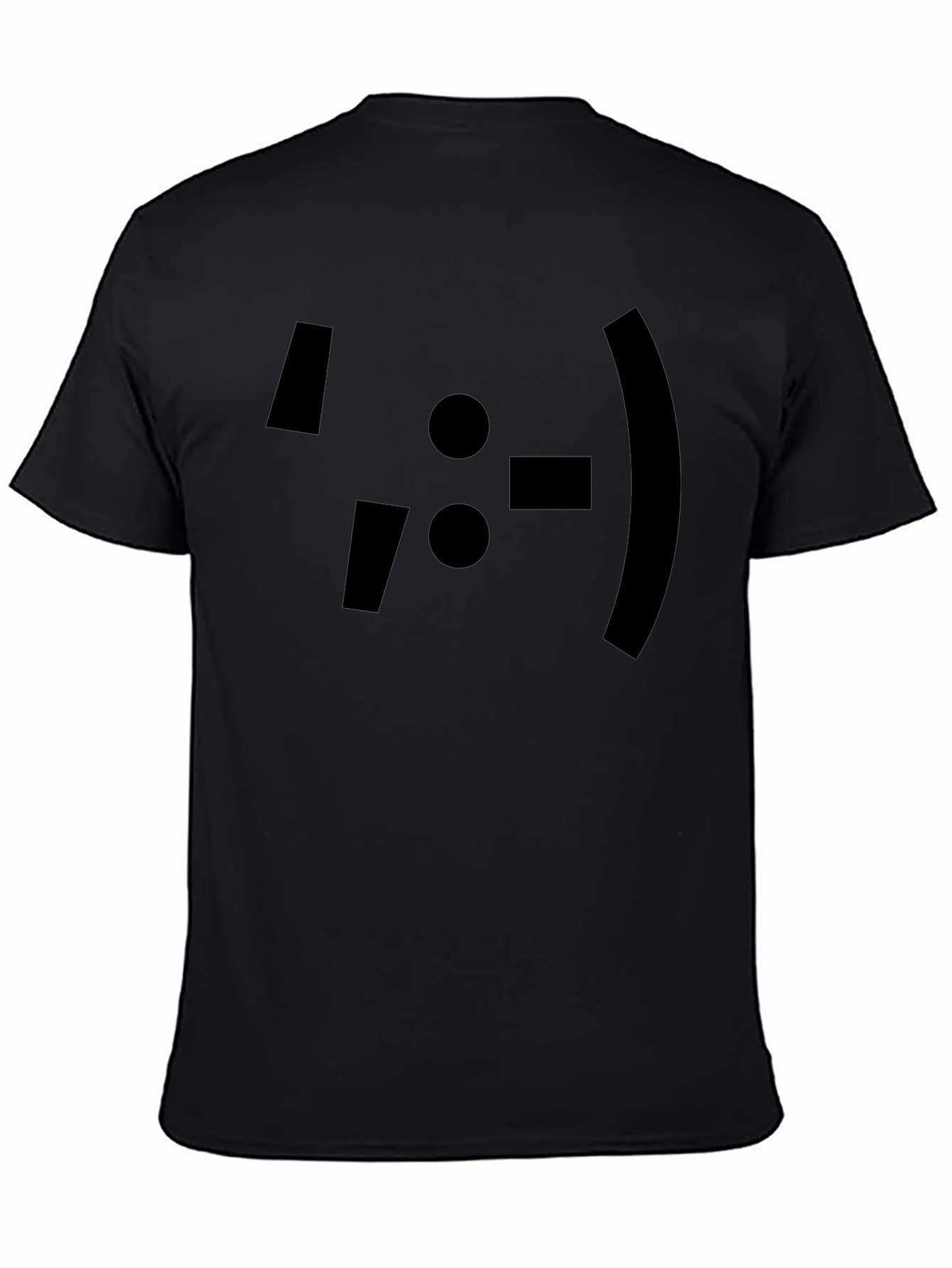 Emoticon Graphic Print Black T-Shirt