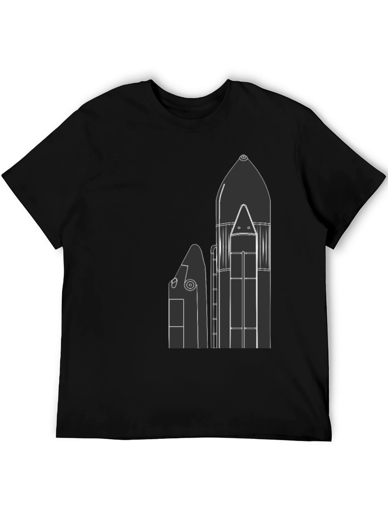 Space Shuttle T-Shirt - Black Graphic Print