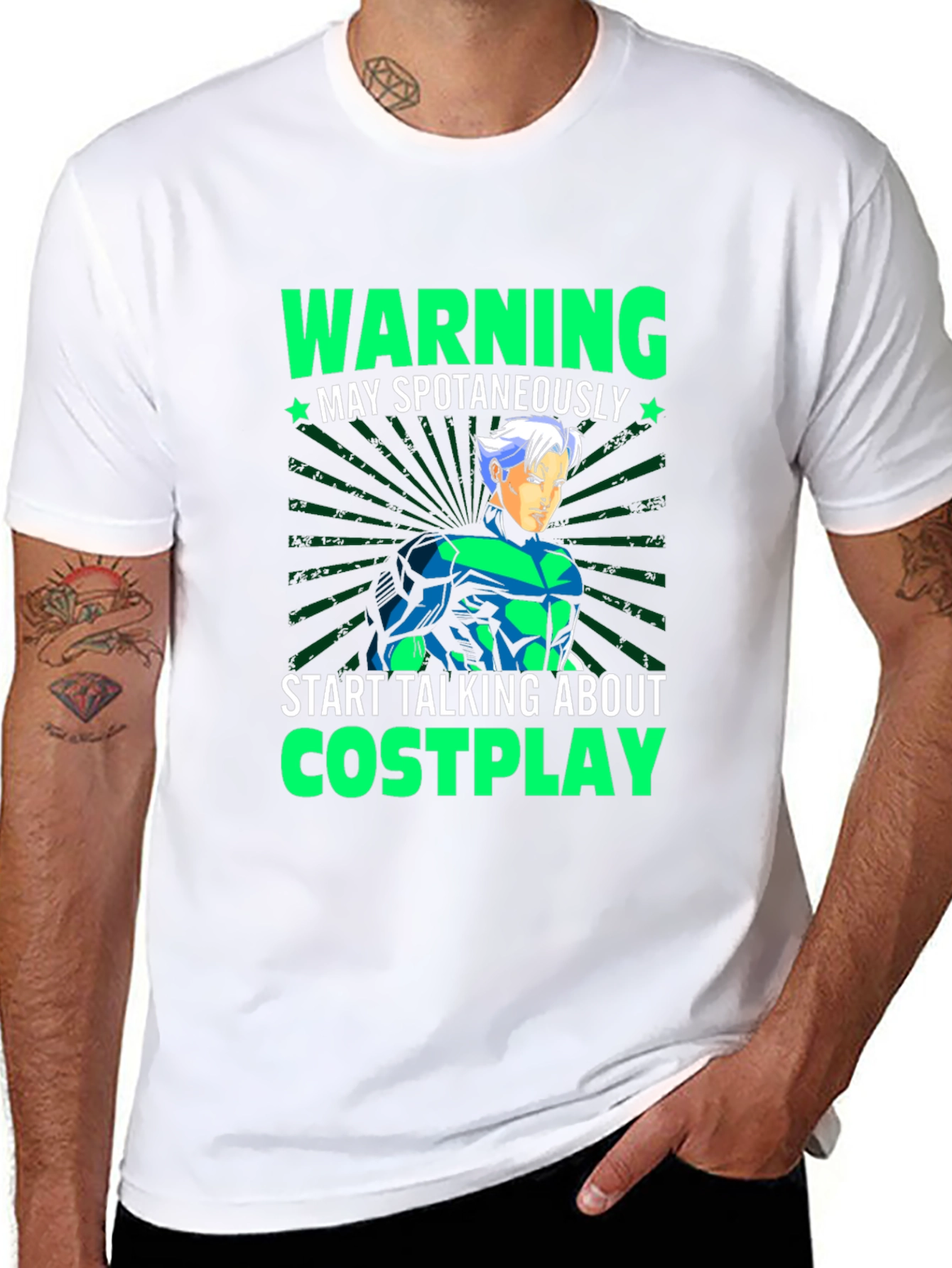 Warning May Spontaneously Talk Cosplay T-Shirt