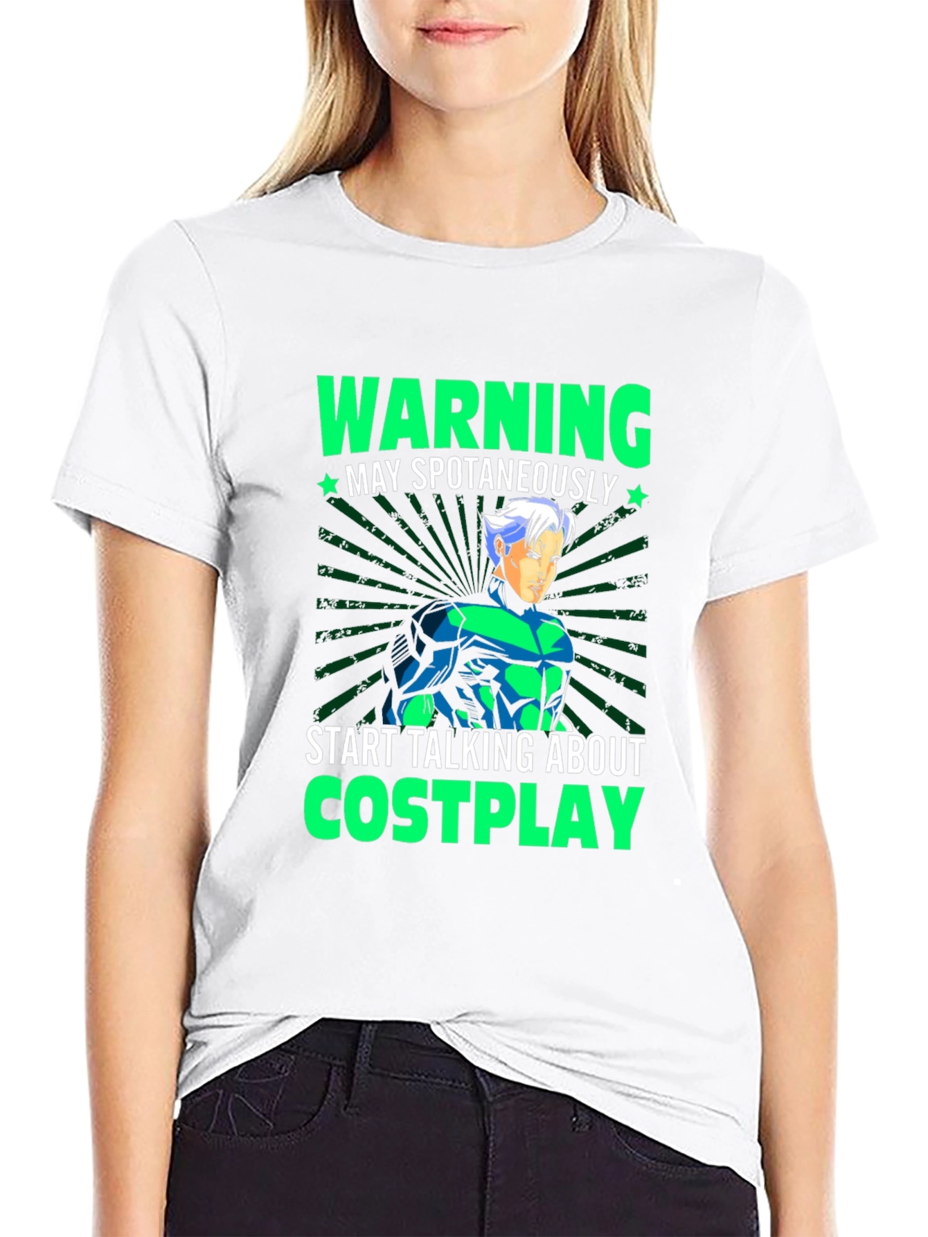 Warning May Spontaneously Talk Cosplay T-Shirt