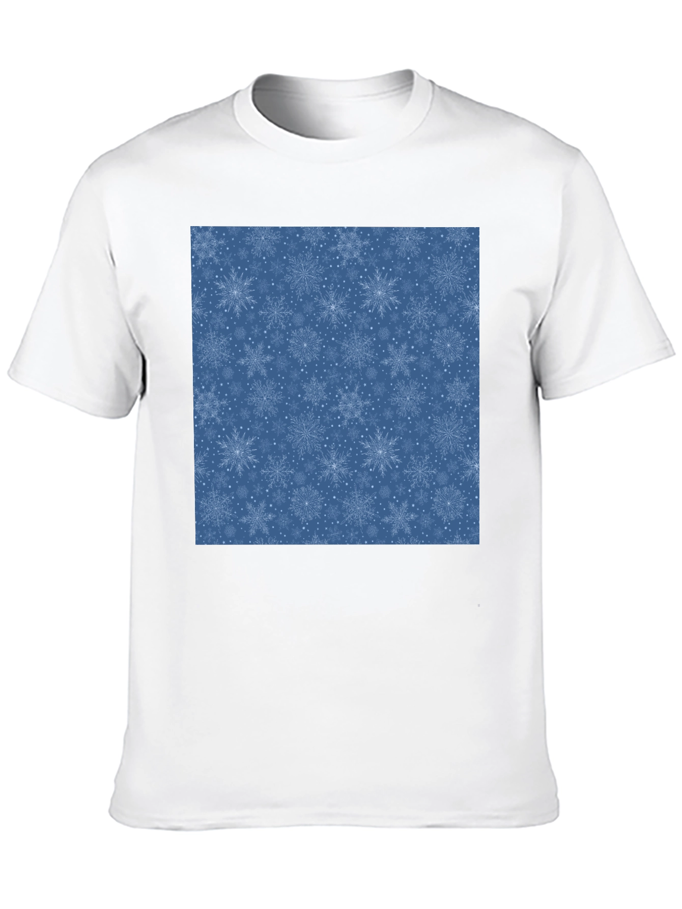 Snowflake Pattern Black T-Shirt