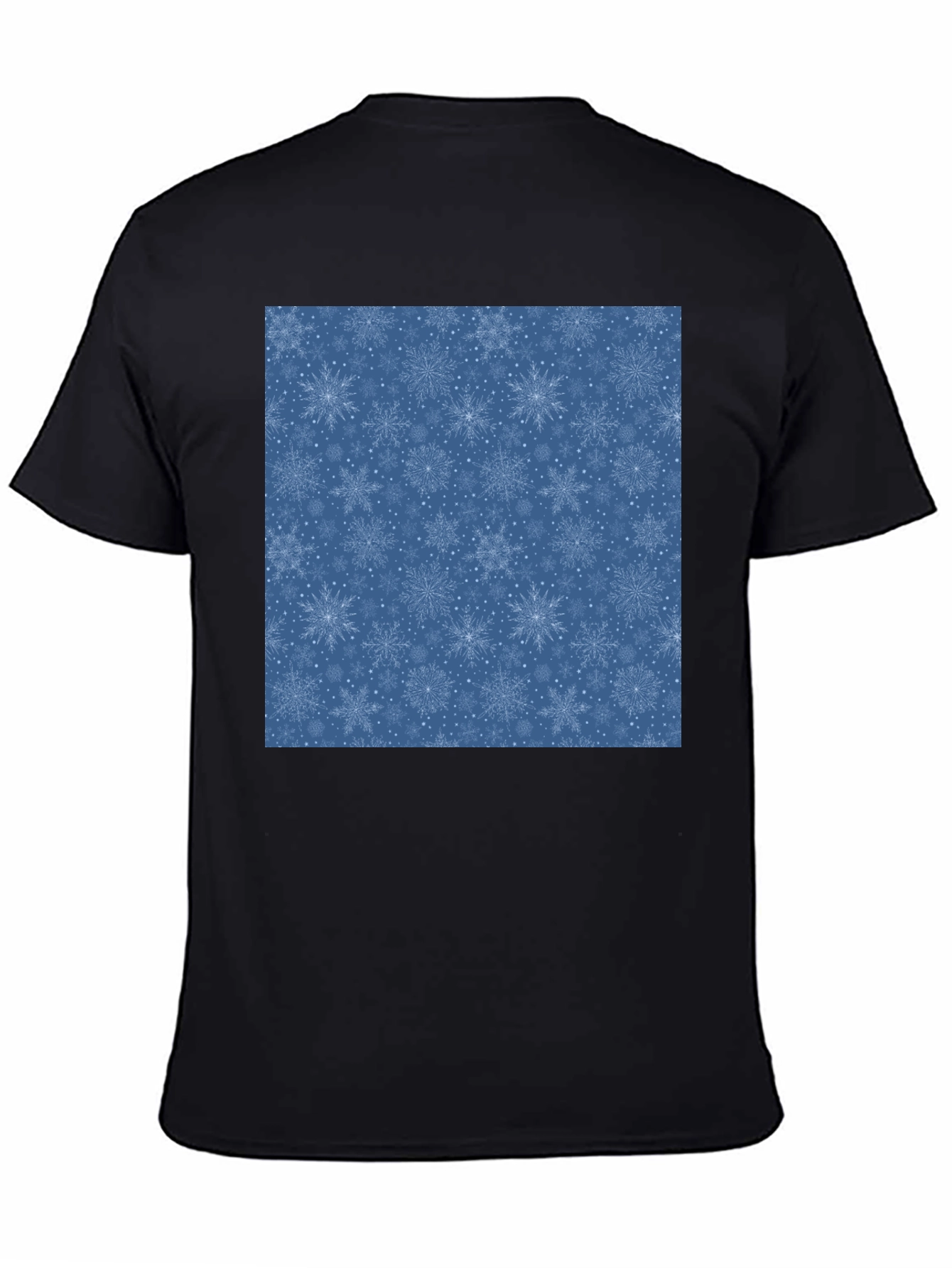 Snowflake Pattern Black T-Shirt