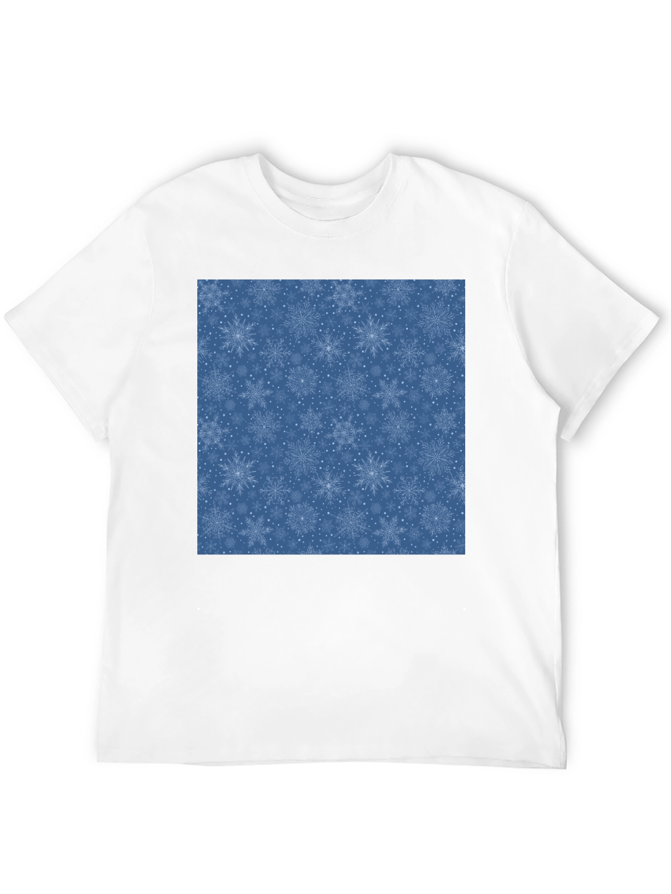 Snowflake Pattern Black T-Shirt