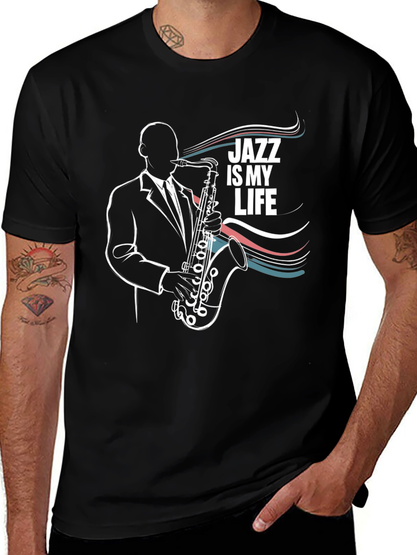 Jazz is My Life T-Shirt: Saxophone Player Graphic Tee