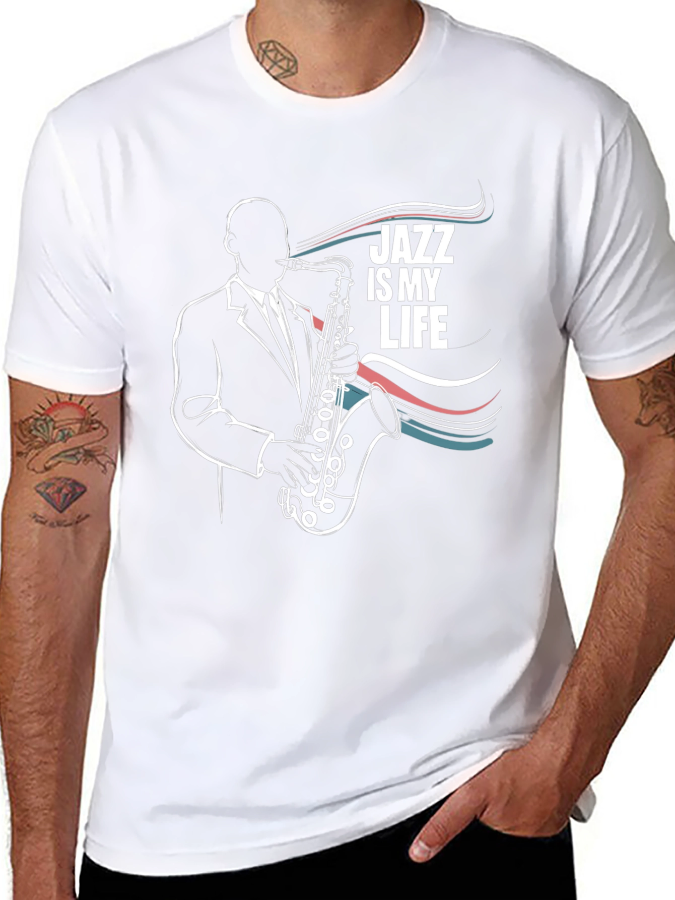 Jazz is My Life T-Shirt: Saxophone Player Graphic Tee