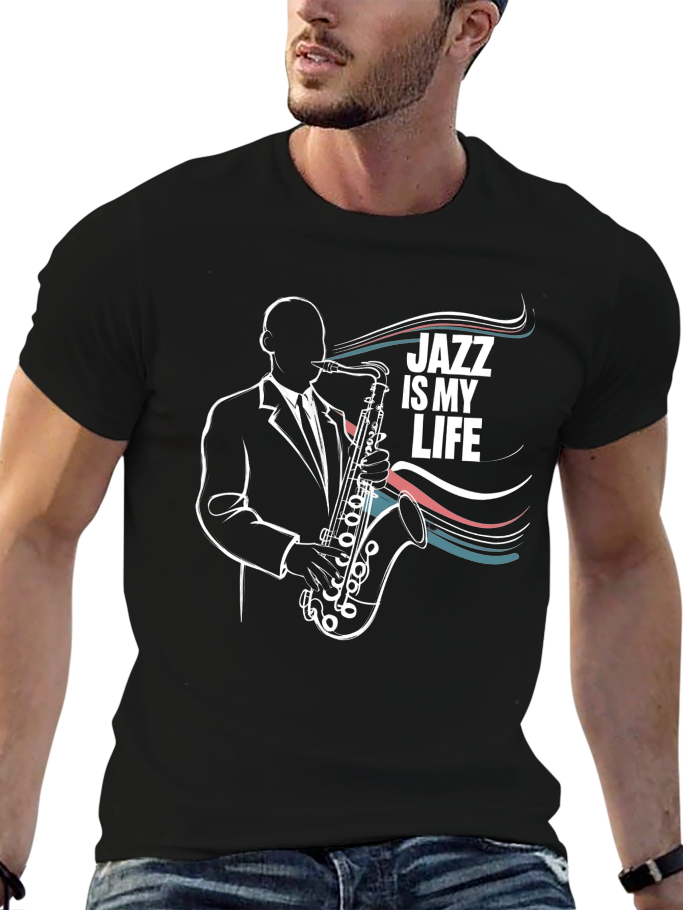 Jazz is My Life T-Shirt: Saxophone Player Graphic Tee