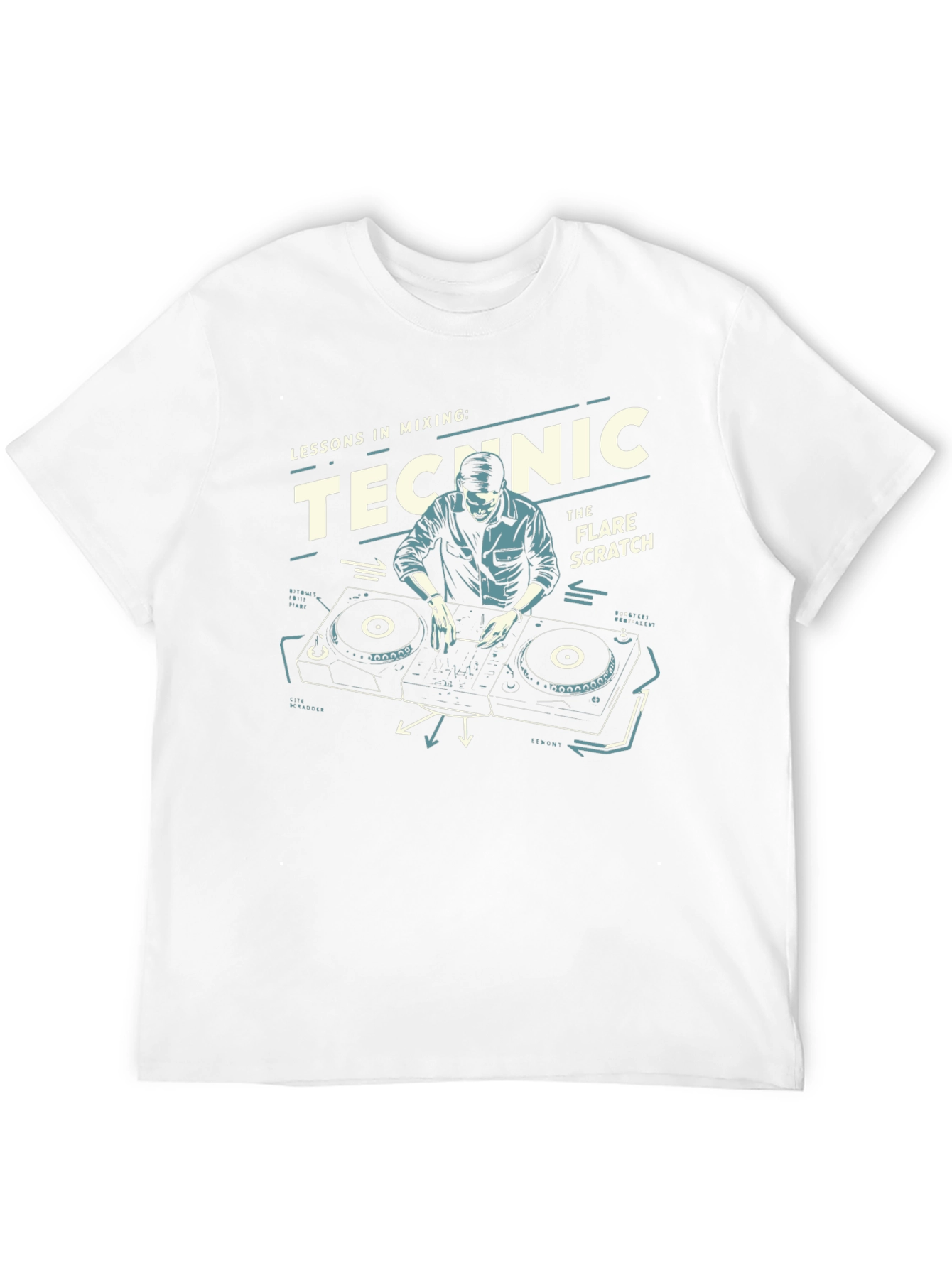 DJ Mixing Lessons Black Graphic T-Shirt