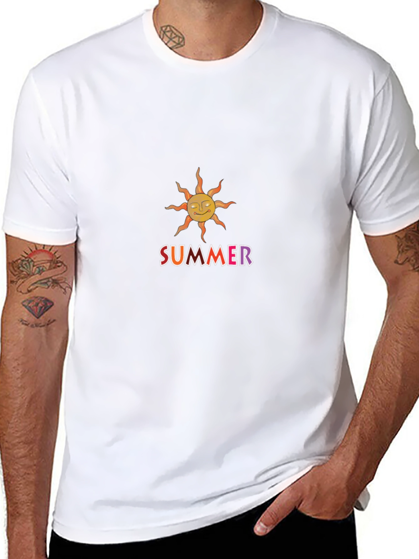Summer Sun Graphic Tee - Black Cotton Blend