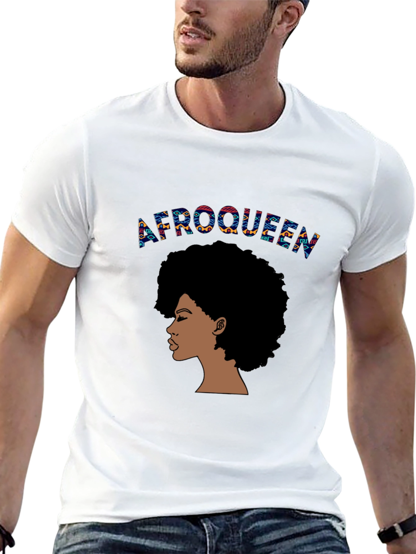 Afro Queen Graphic T-Shirt - Black