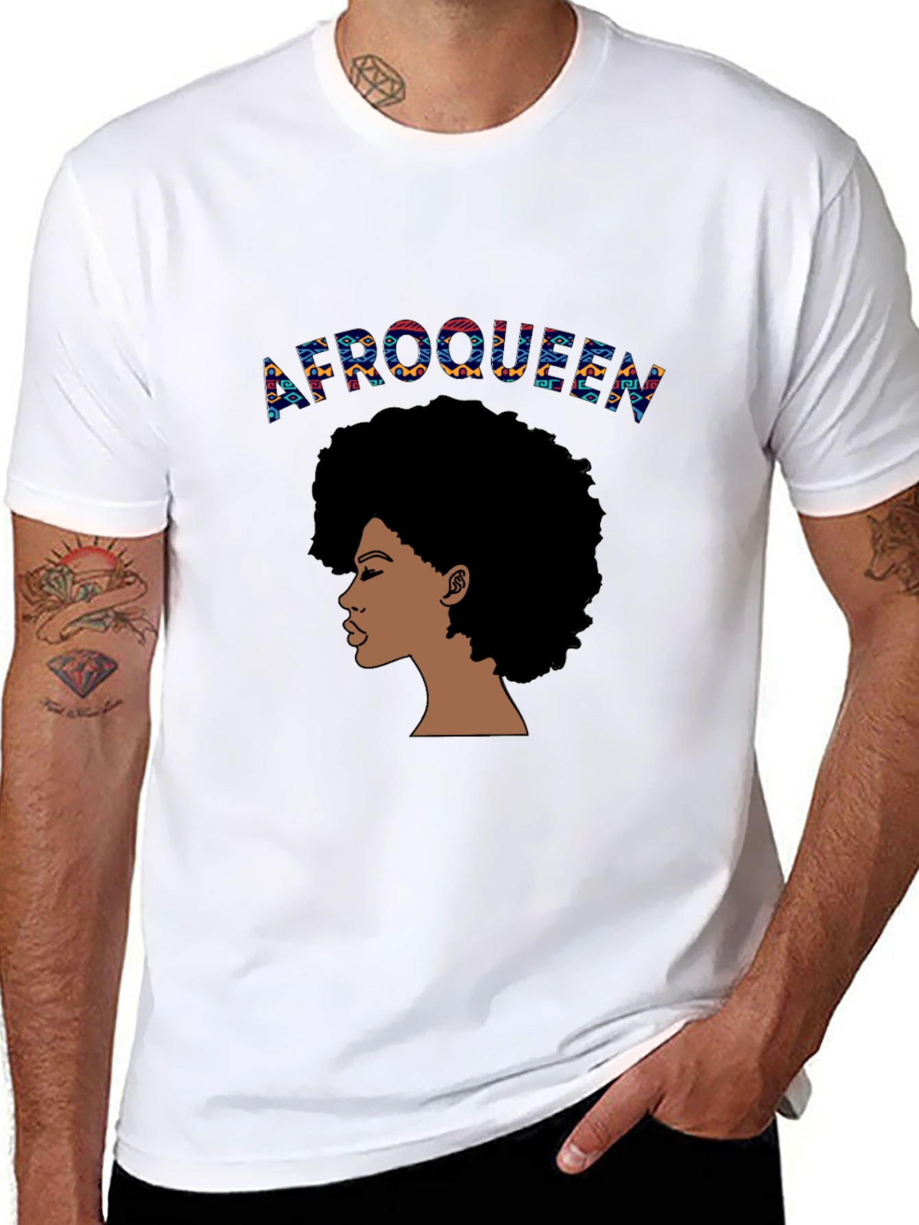 Afro Queen Graphic T-Shirt - Black