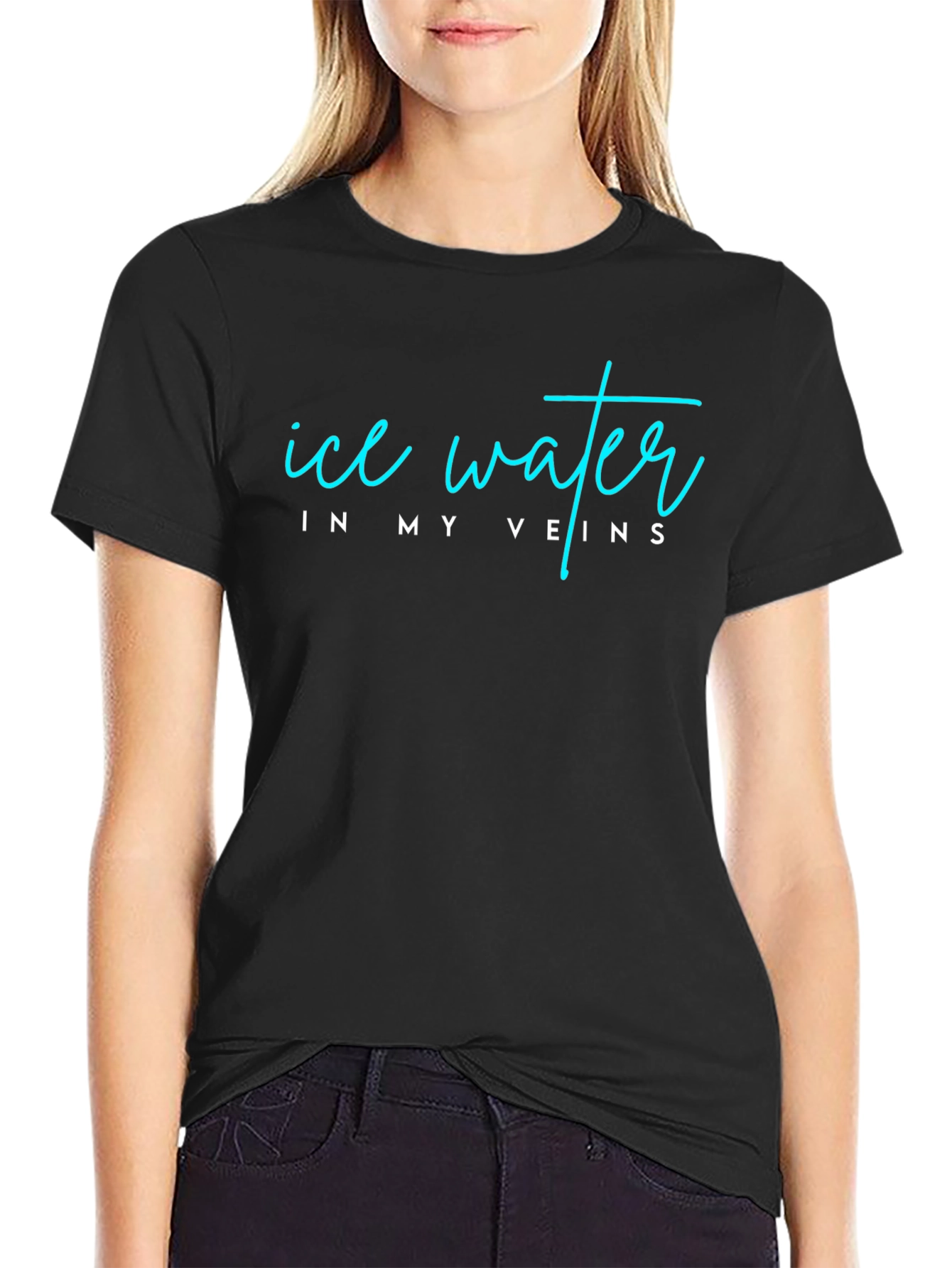 Ice Water In My Veins Black T-Shirt
