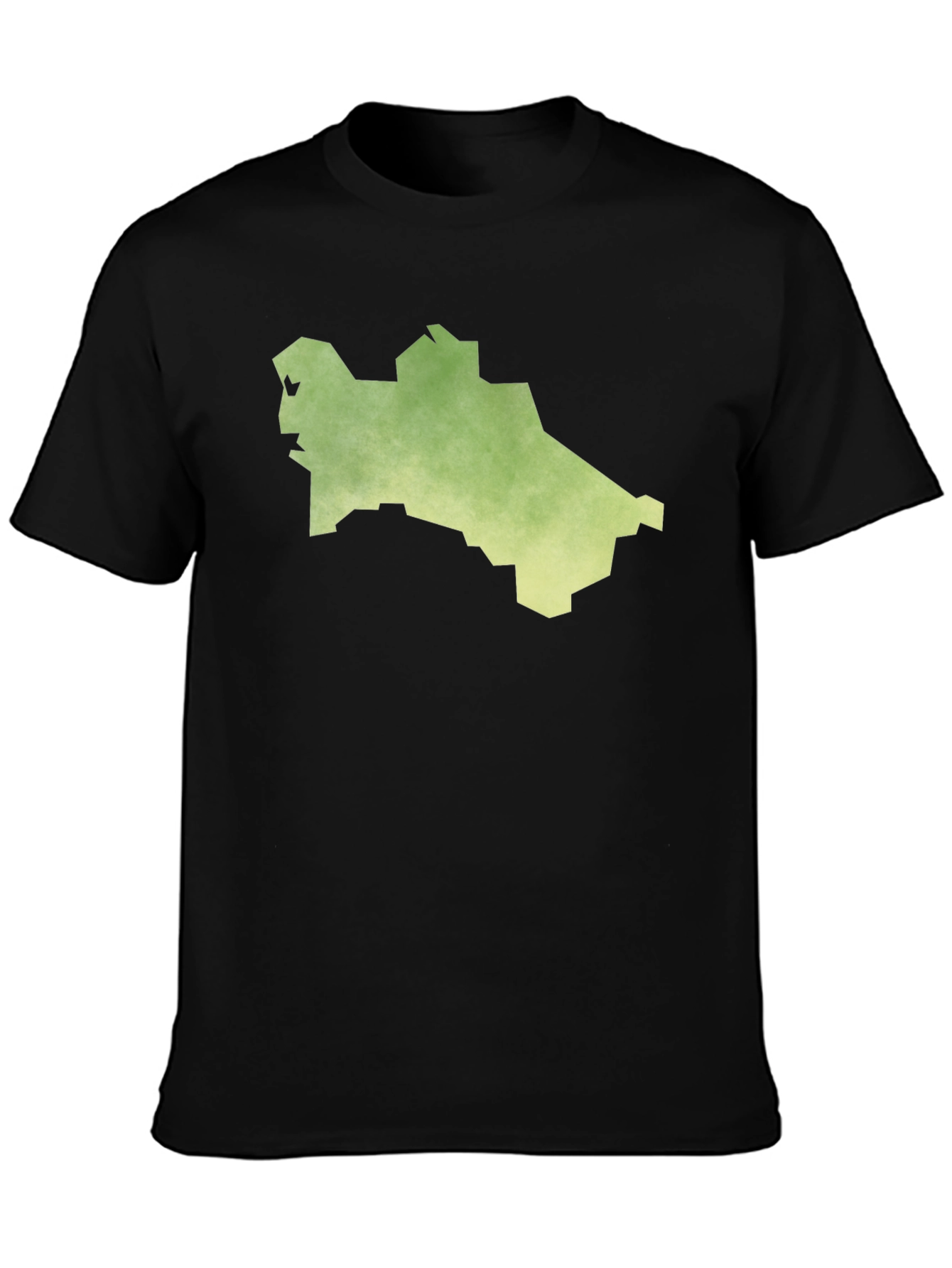 Turkmenistan Map T-Shirt - Black Cotton Tee