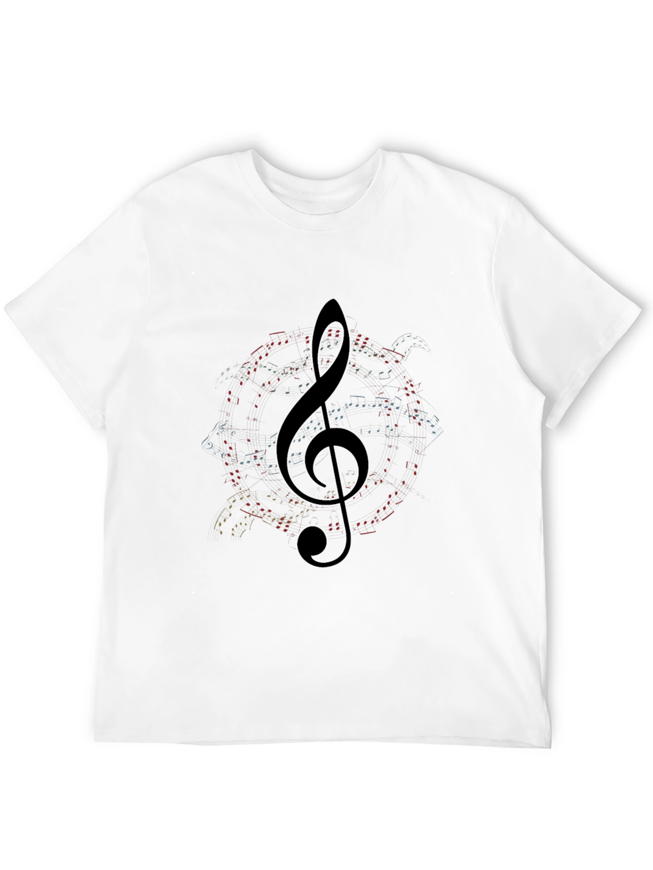Musical Note Clef Graphic Black T-Shirt
