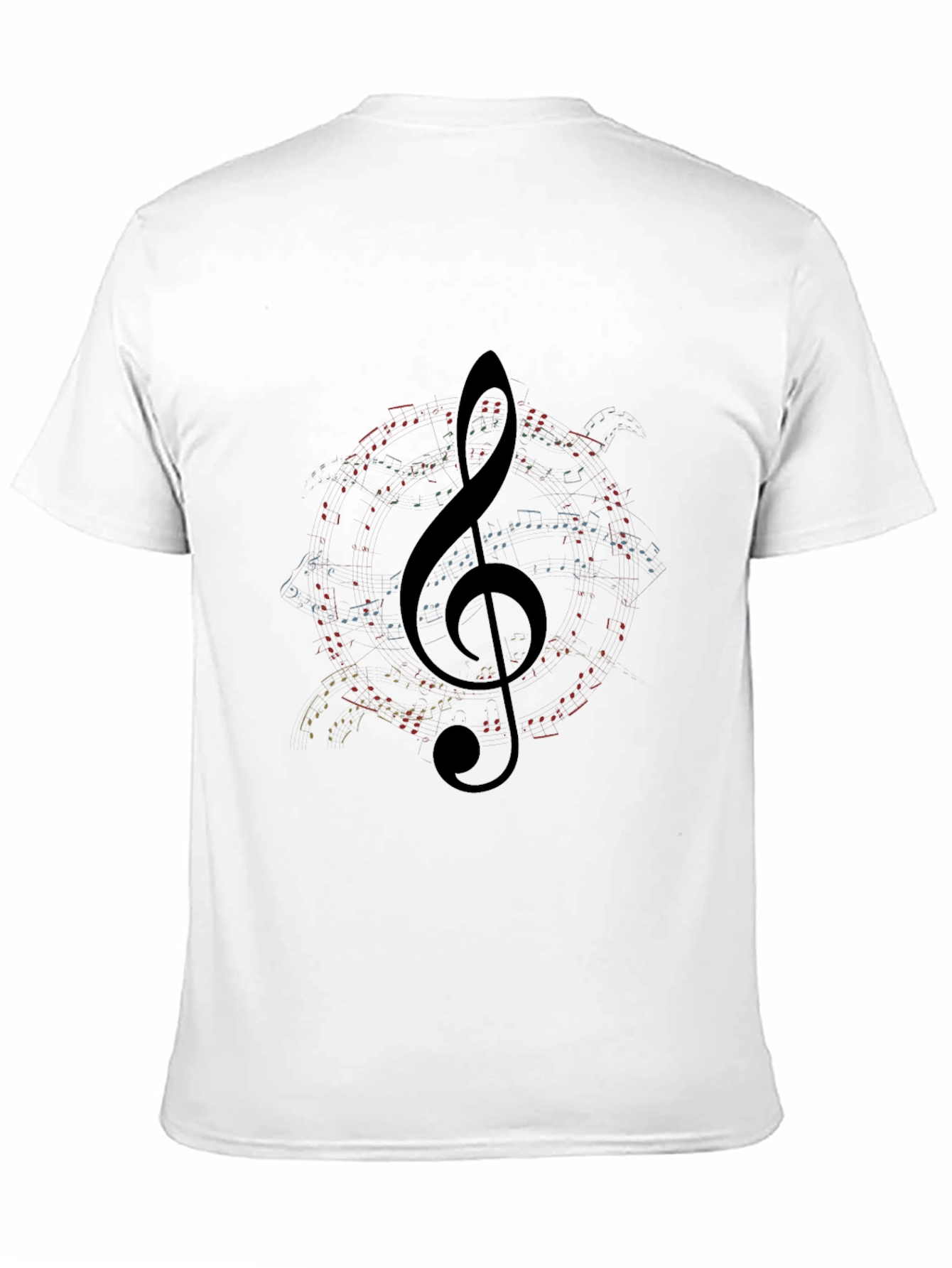 Musical Note Clef Graphic Black T-Shirt