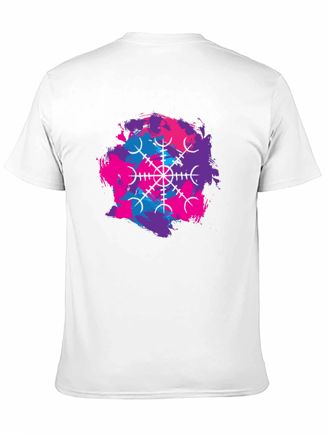 Black T-Shirt with Abstract Vegvisir Design