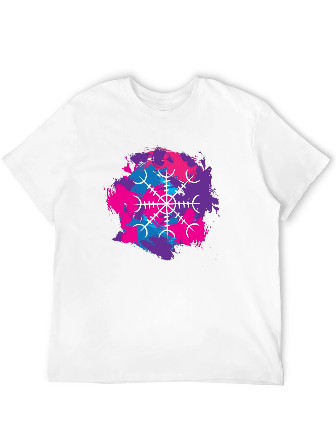 Black T-Shirt with Abstract Vegvisir Design