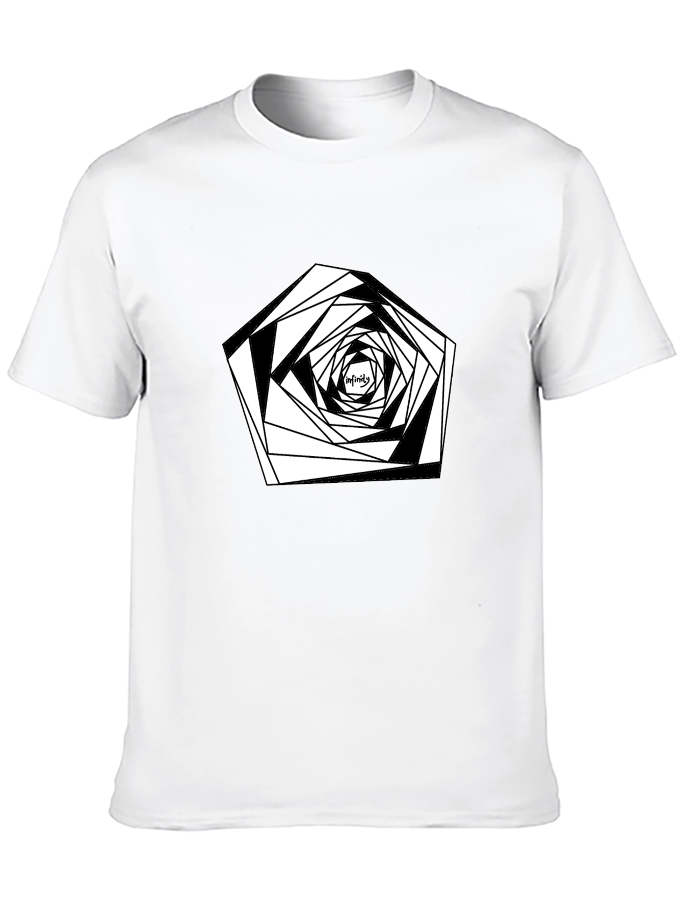 Infinity Geometric Design Black T-Shirt