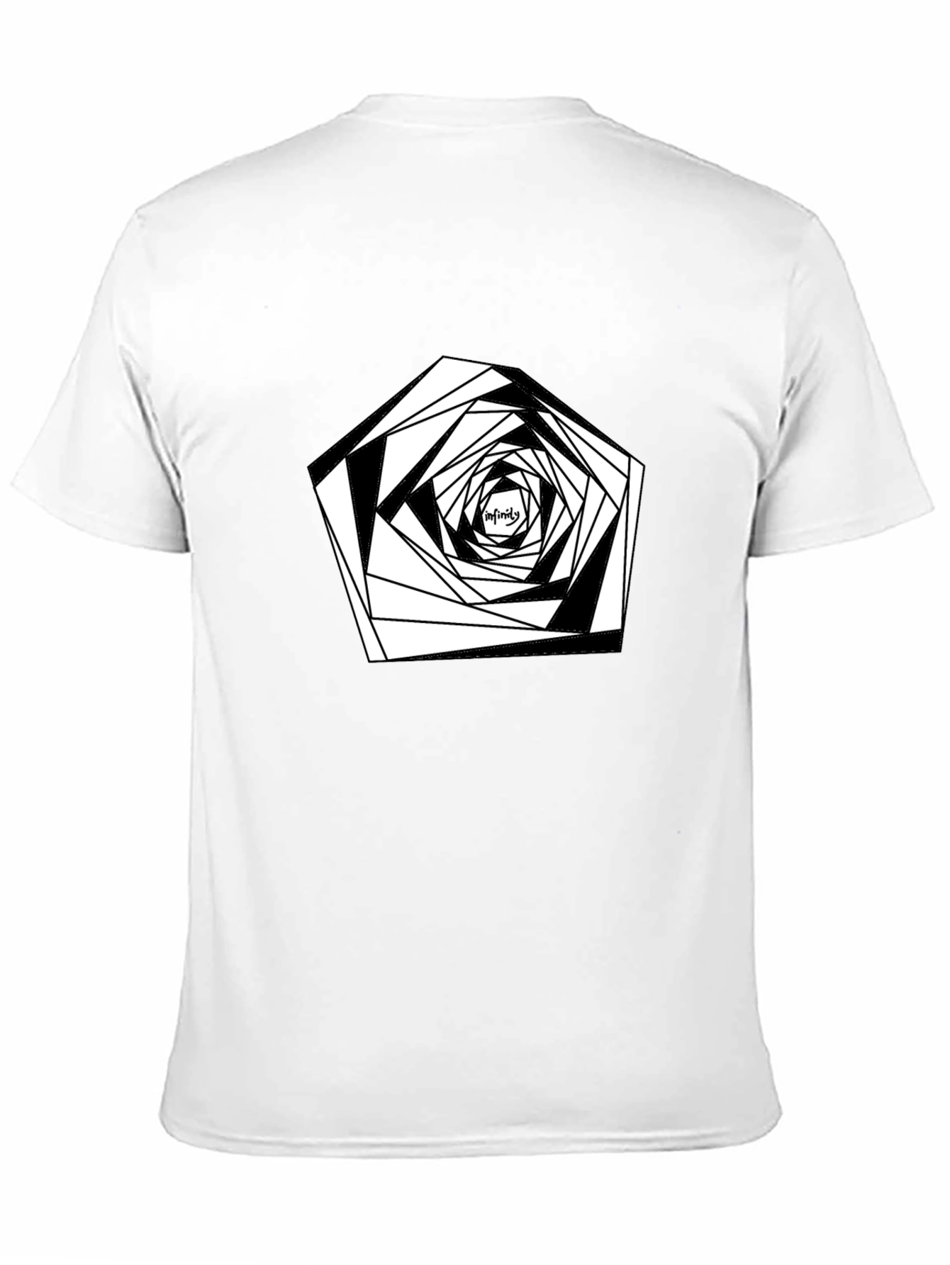 Infinity Geometric Design Black T-Shirt