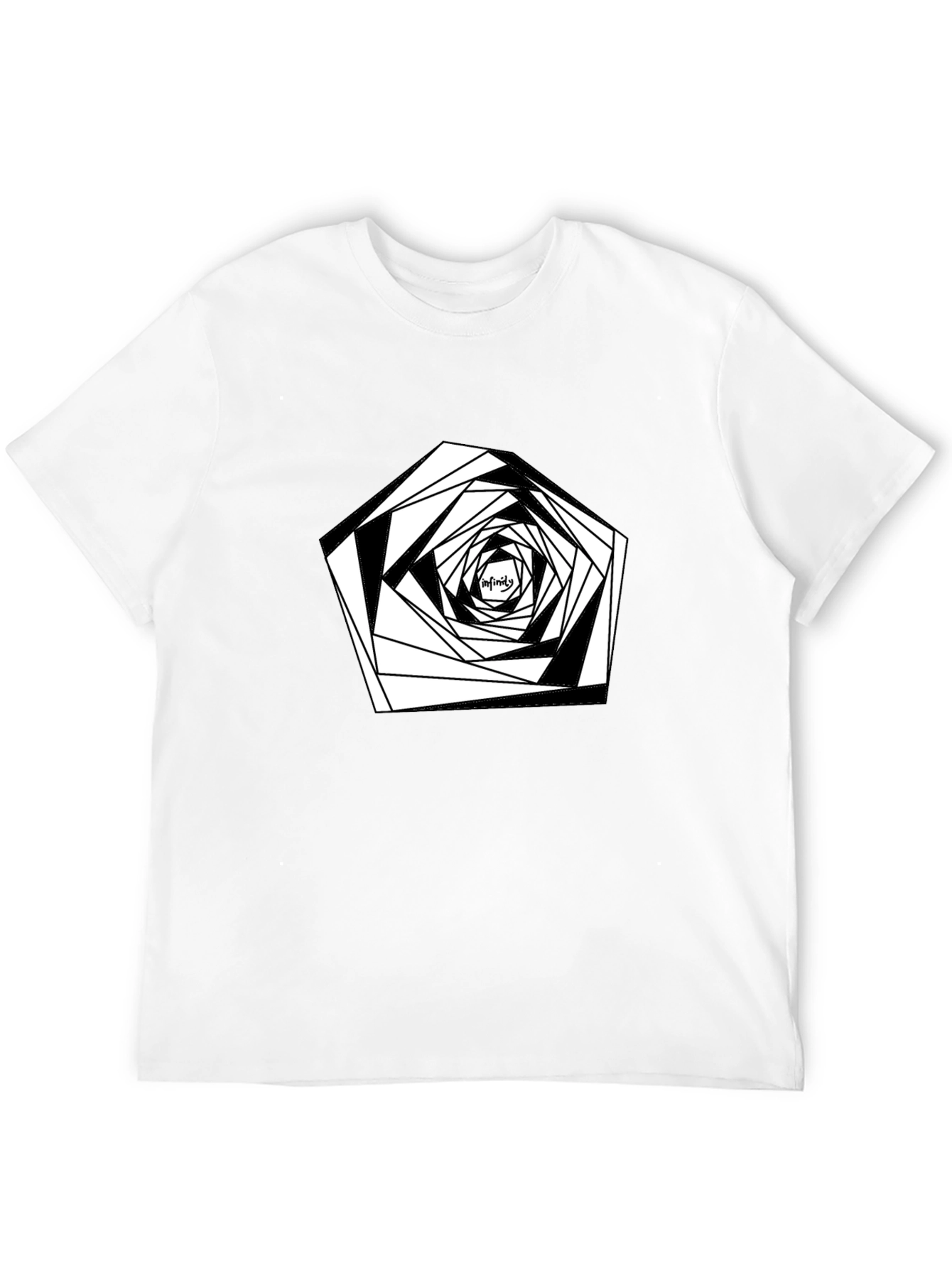 Infinity Geometric Design Black T-Shirt