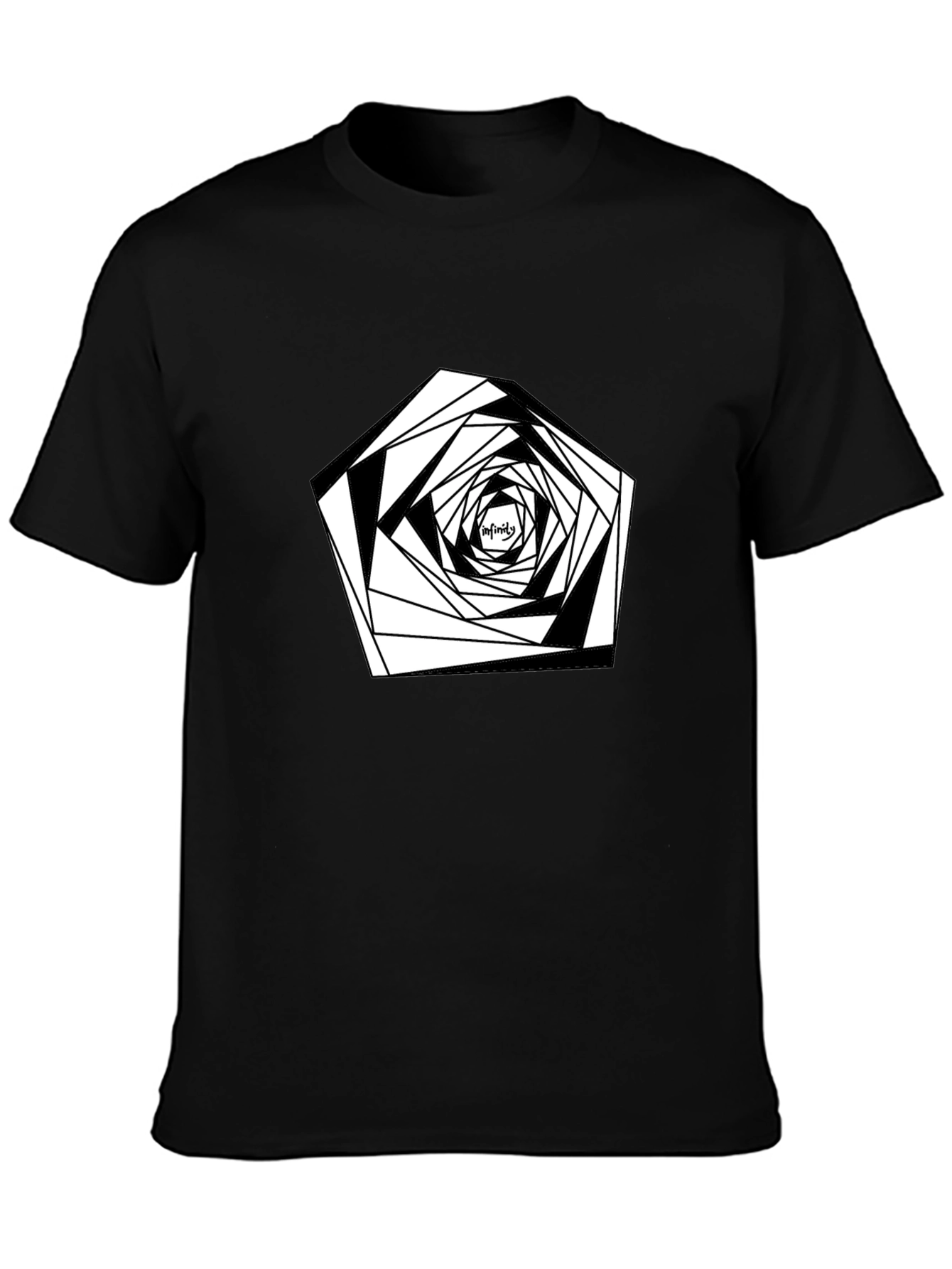 Infinity Geometric Design Black T-Shirt