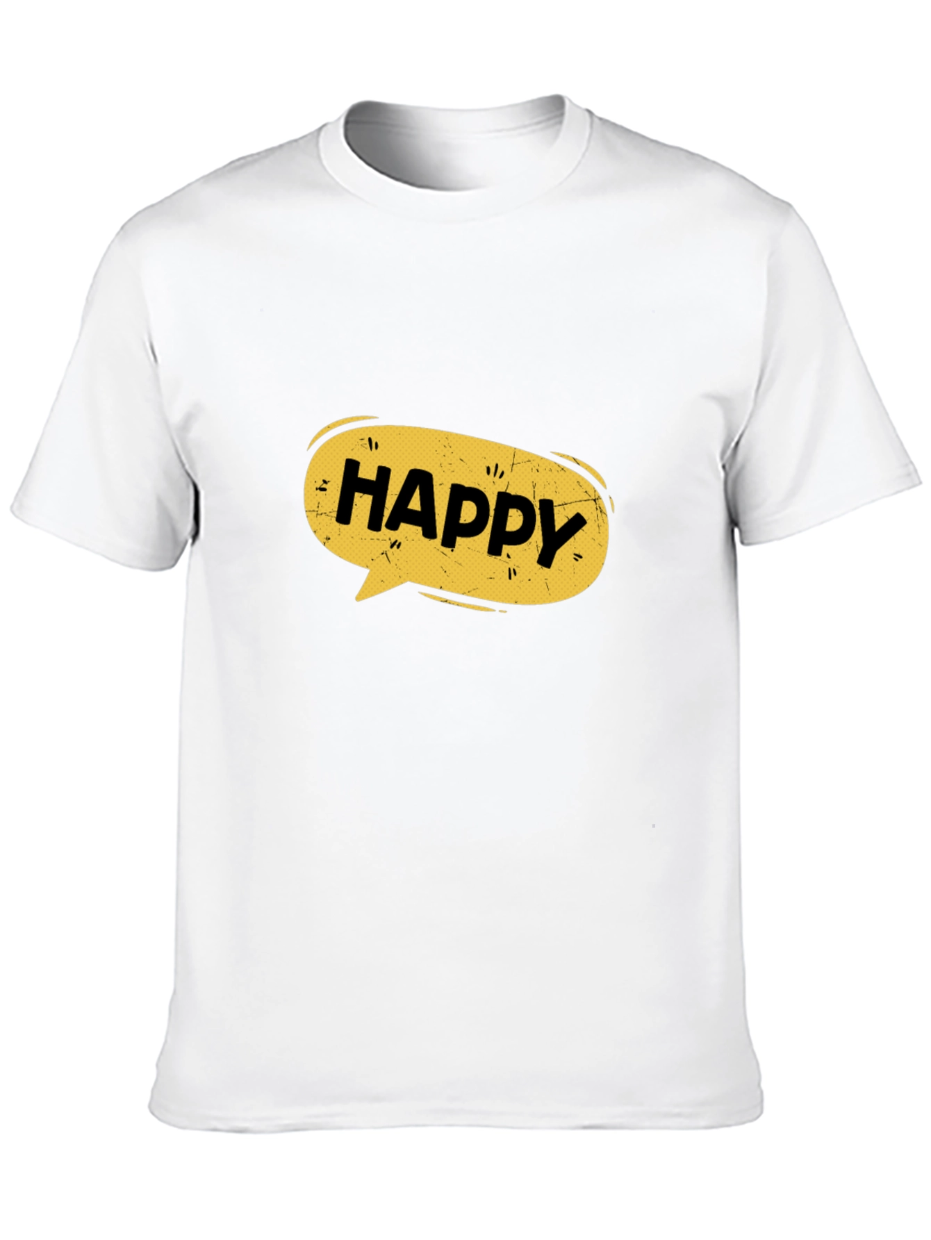 Happy Speech Bubble Black Graphic T-Shirt