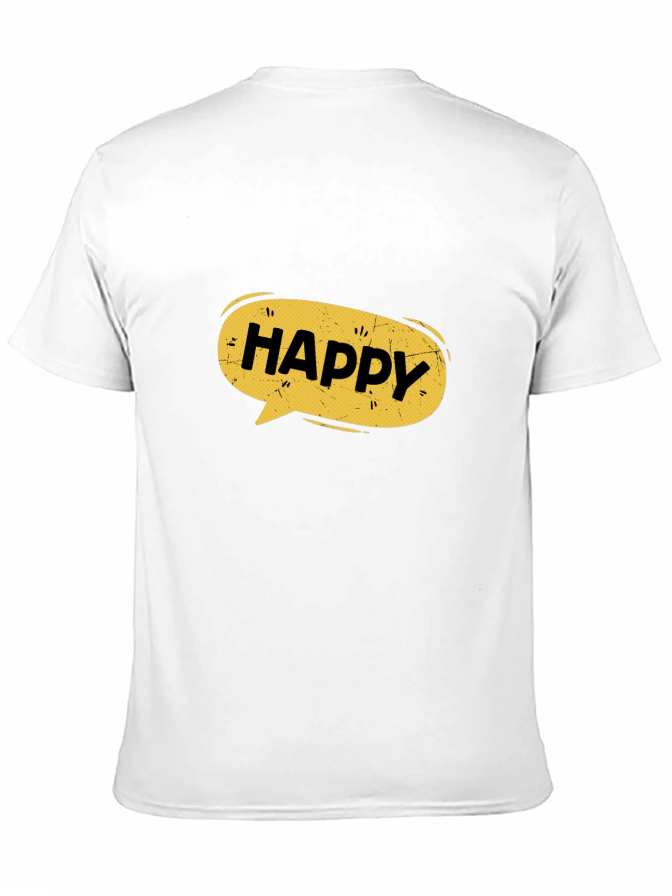 Happy Speech Bubble Black Graphic T-Shirt