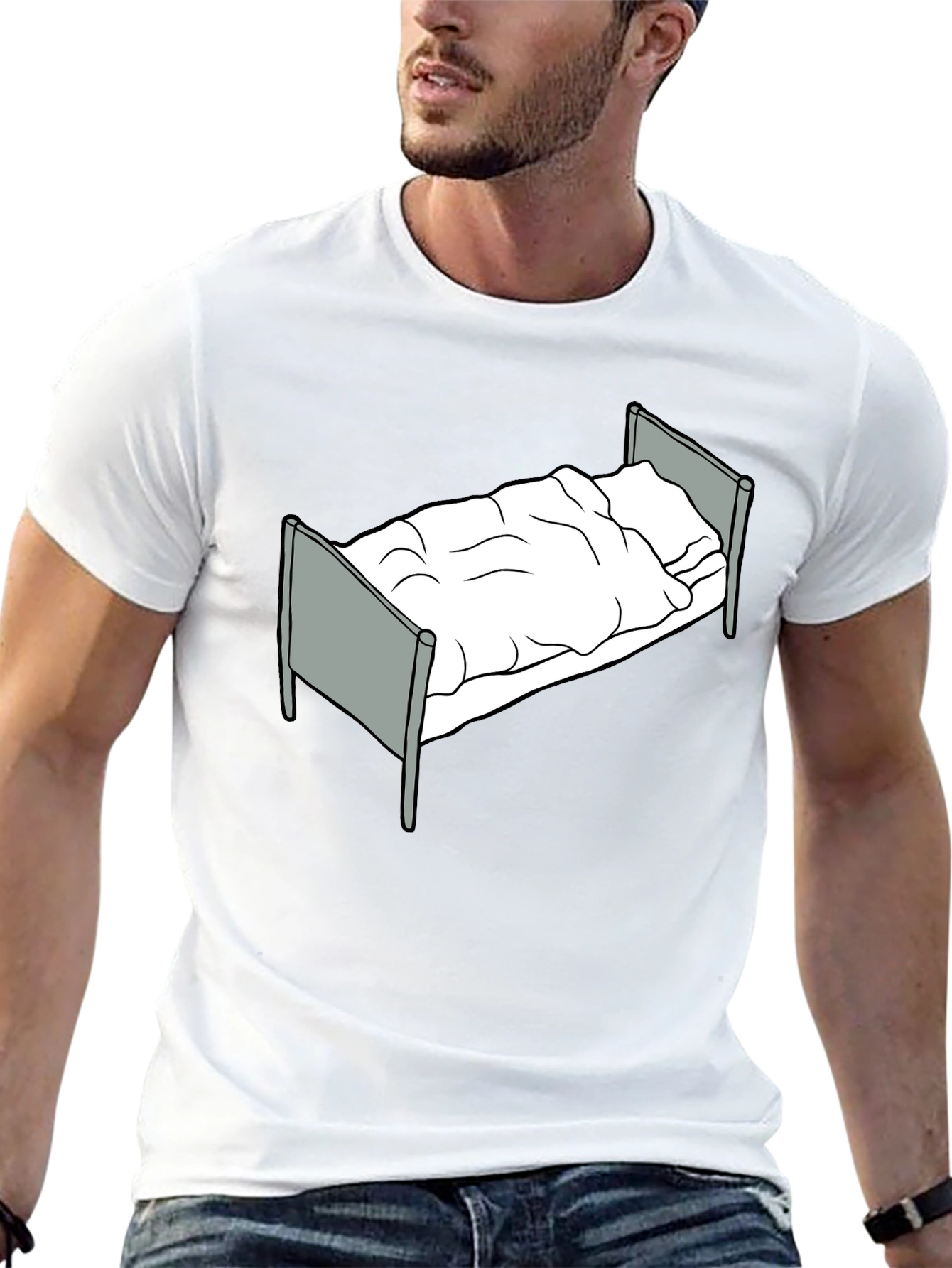 Bed Graphic T-Shirt - Relaxed Fit Black Tee