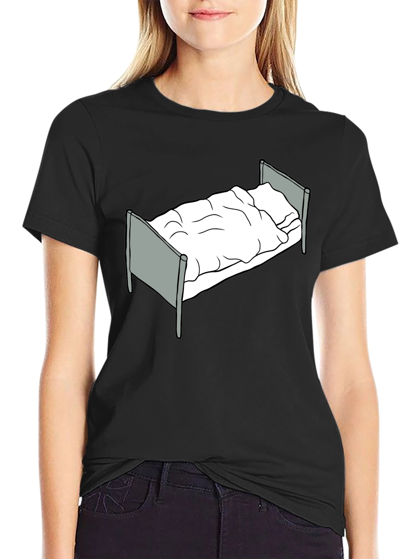 Bed Graphic T-Shirt - Relaxed Fit Black Tee