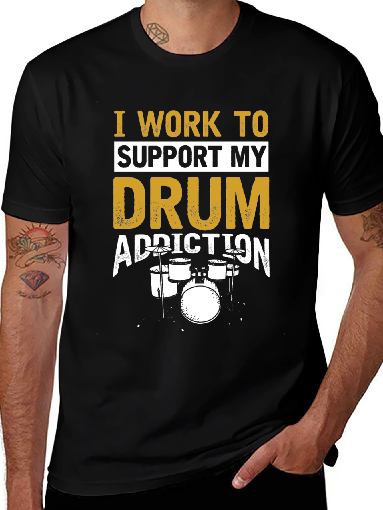 Drum Addiction Black T-Shirt