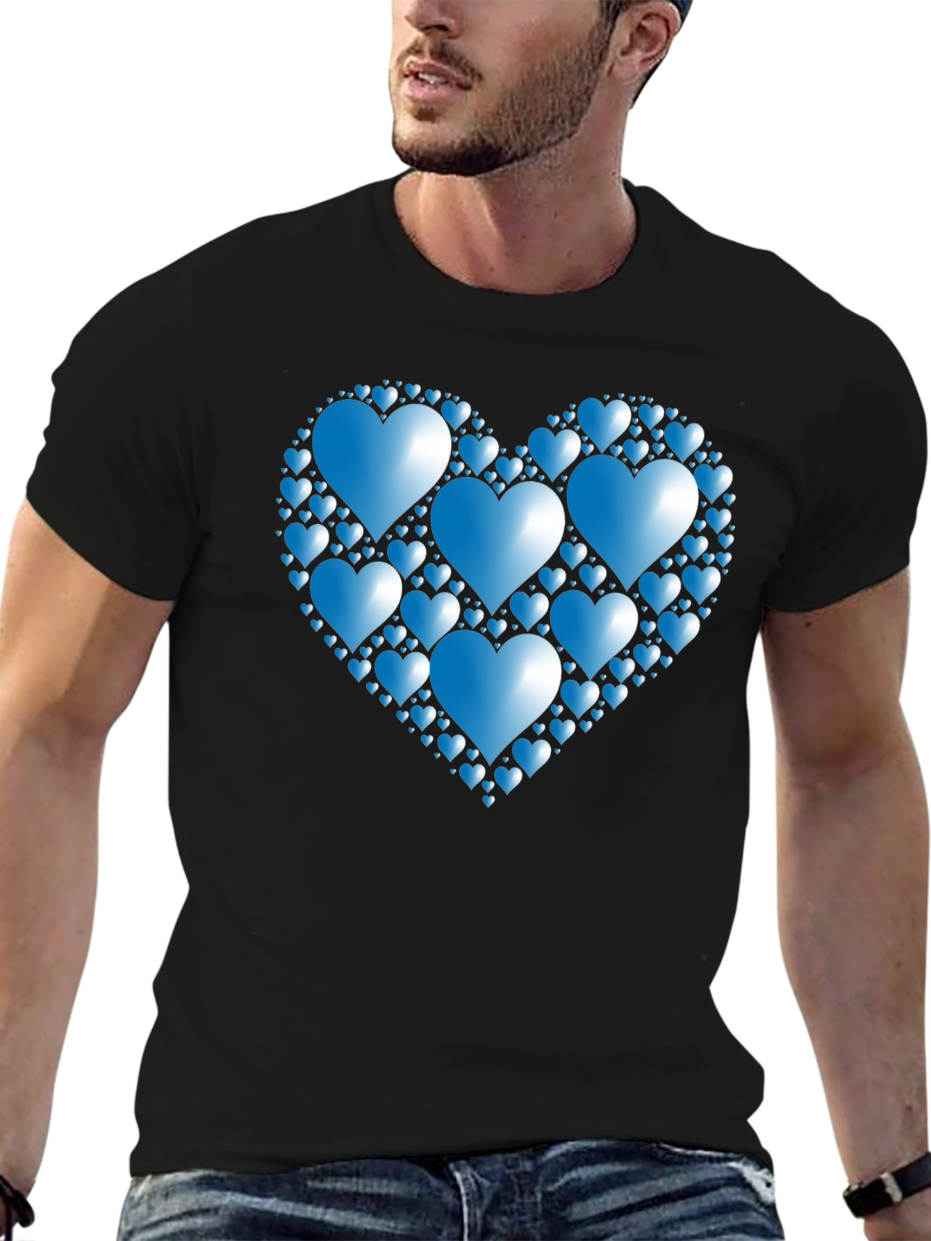 Heart of Hearts Graphic Tee - Black Casual Shirt