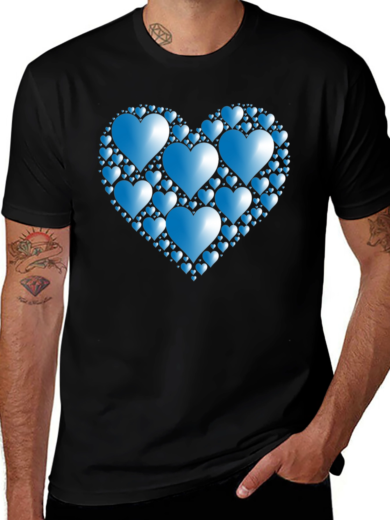 Heart of Hearts Graphic Tee - Black Casual Shirt