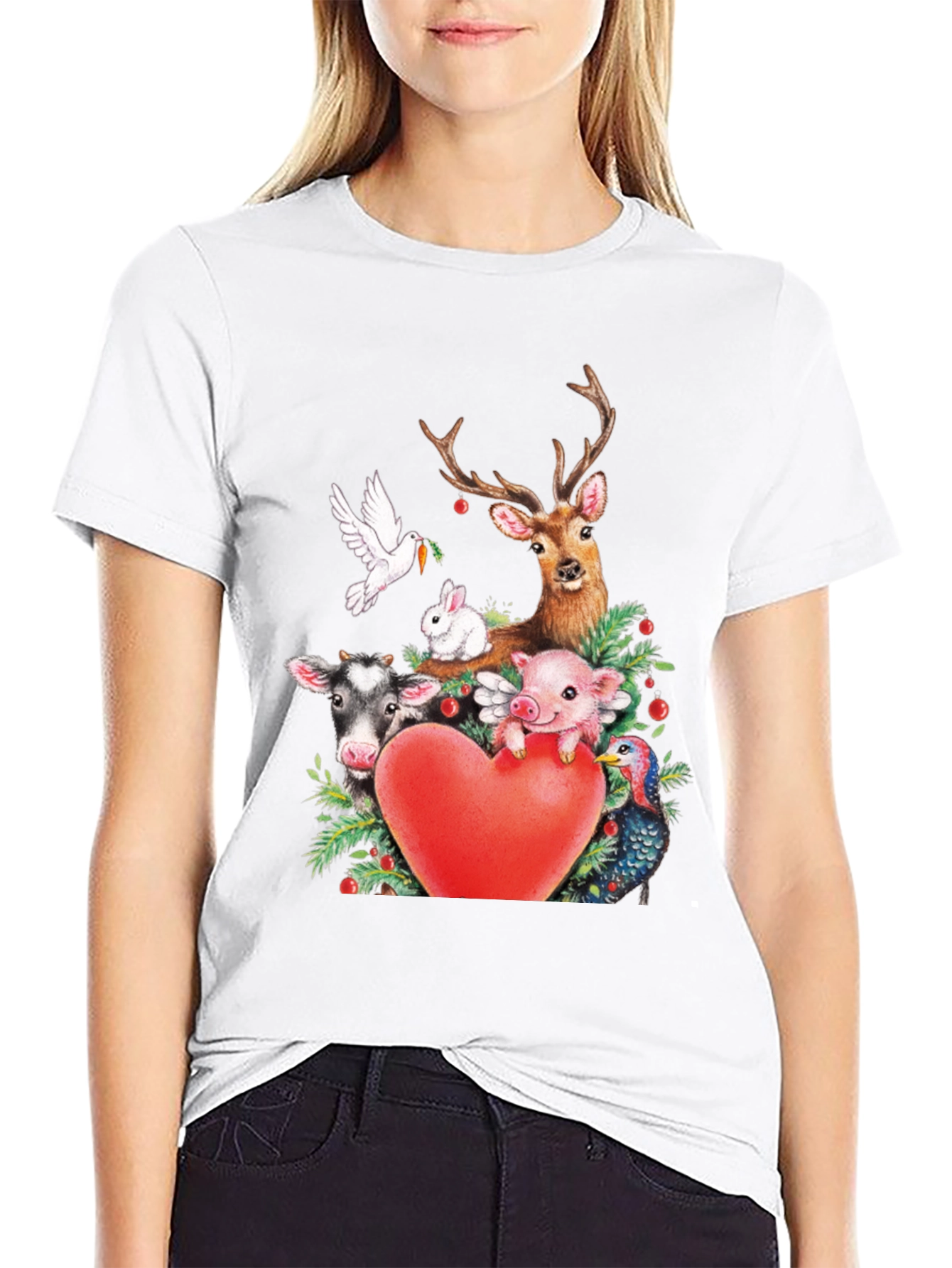 Vegan Animal Love Heart T-Shirt