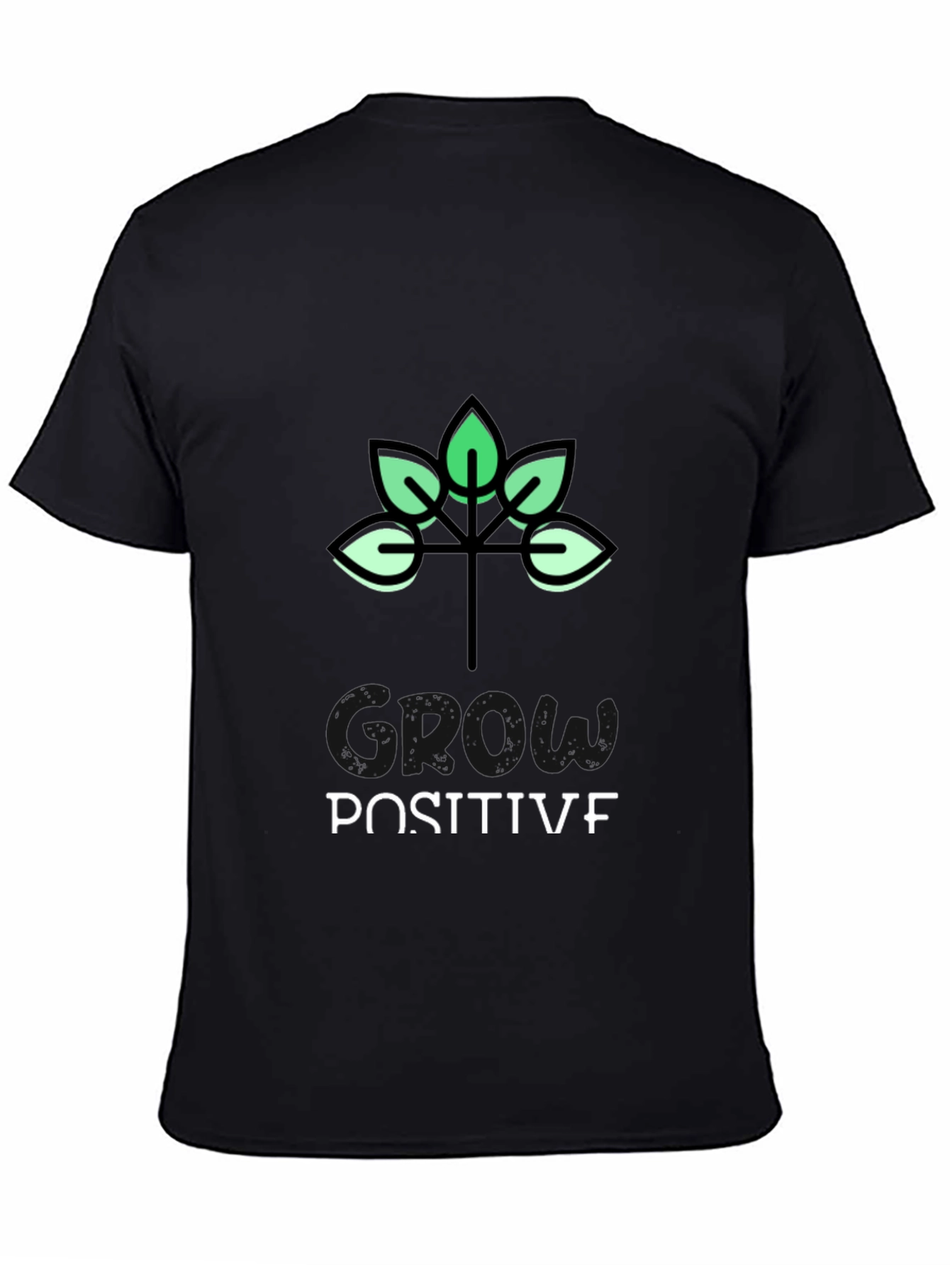 Grow Positive Black Graphic T-Shirt