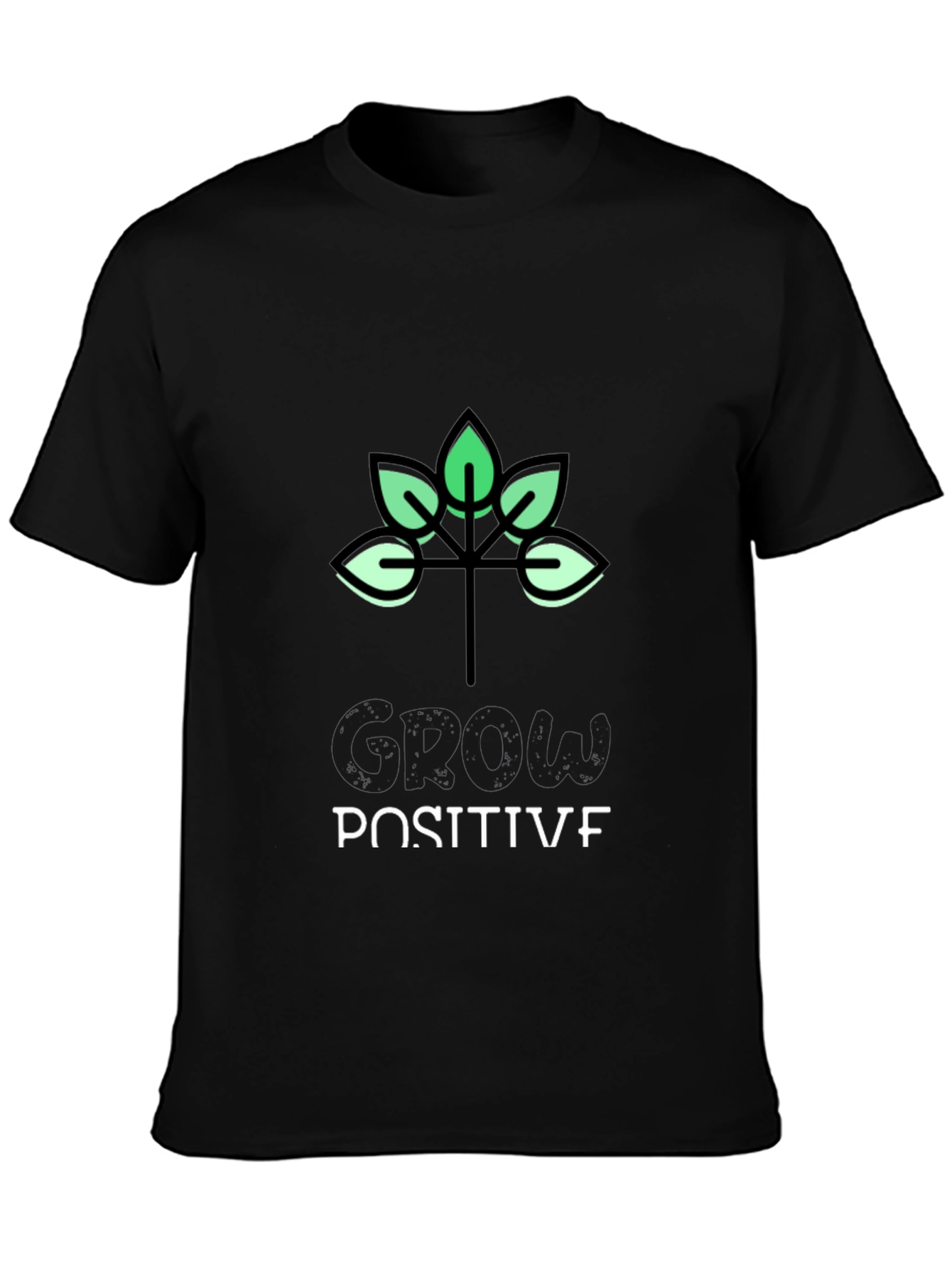 Grow Positive Black Graphic T-Shirt