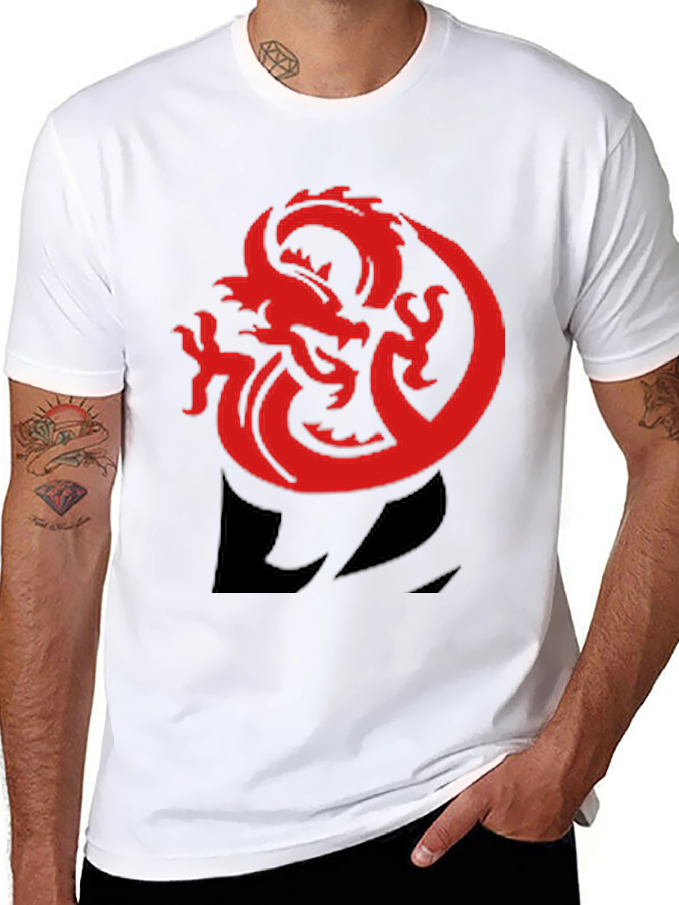 Red Dragon Graphic Tee - Bold Black T-Shirt