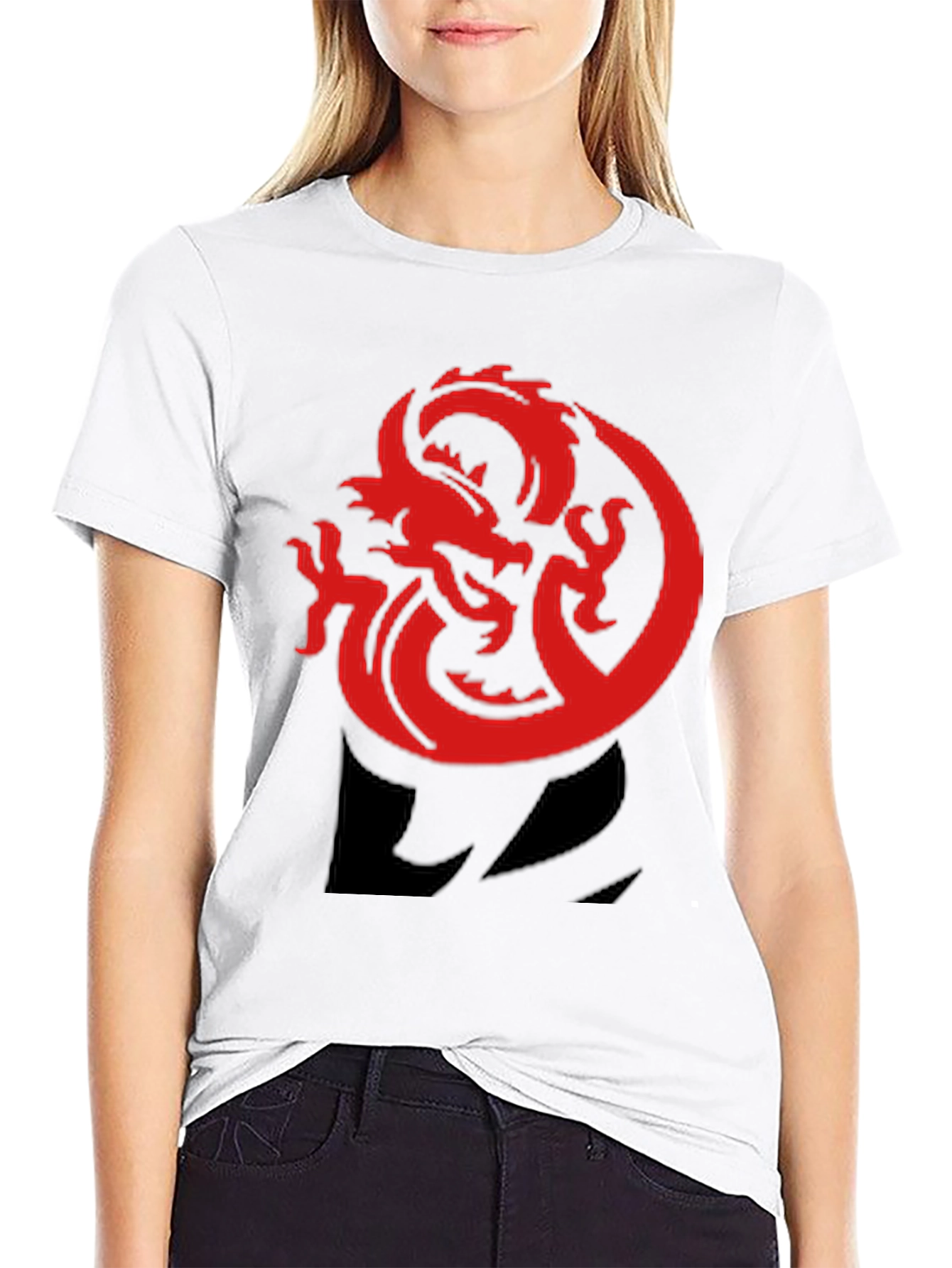 Red Dragon Graphic Tee - Bold Black T-Shirt