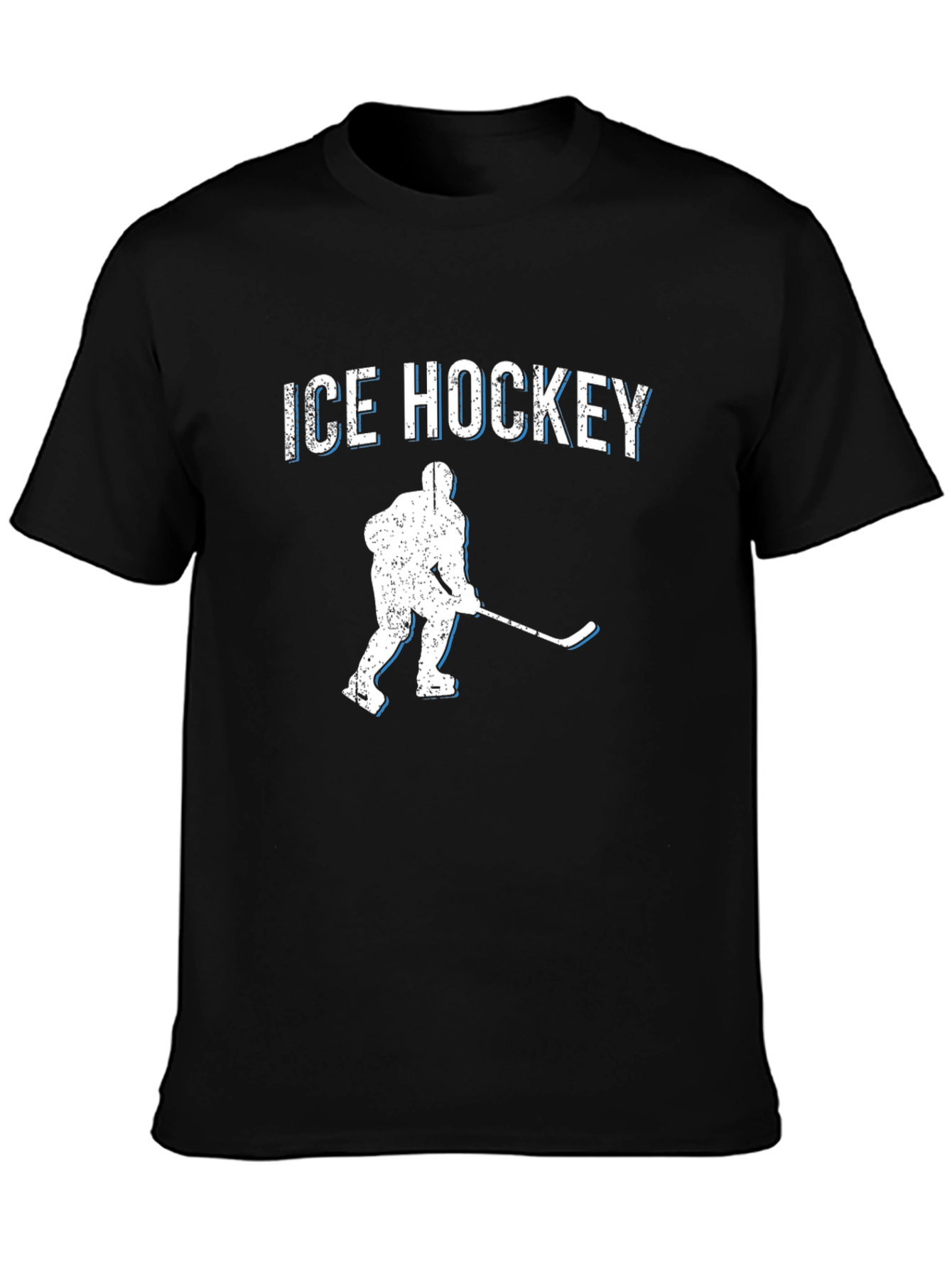 Ice Hockey Graphic T-Shirt - Black Cotton Tee