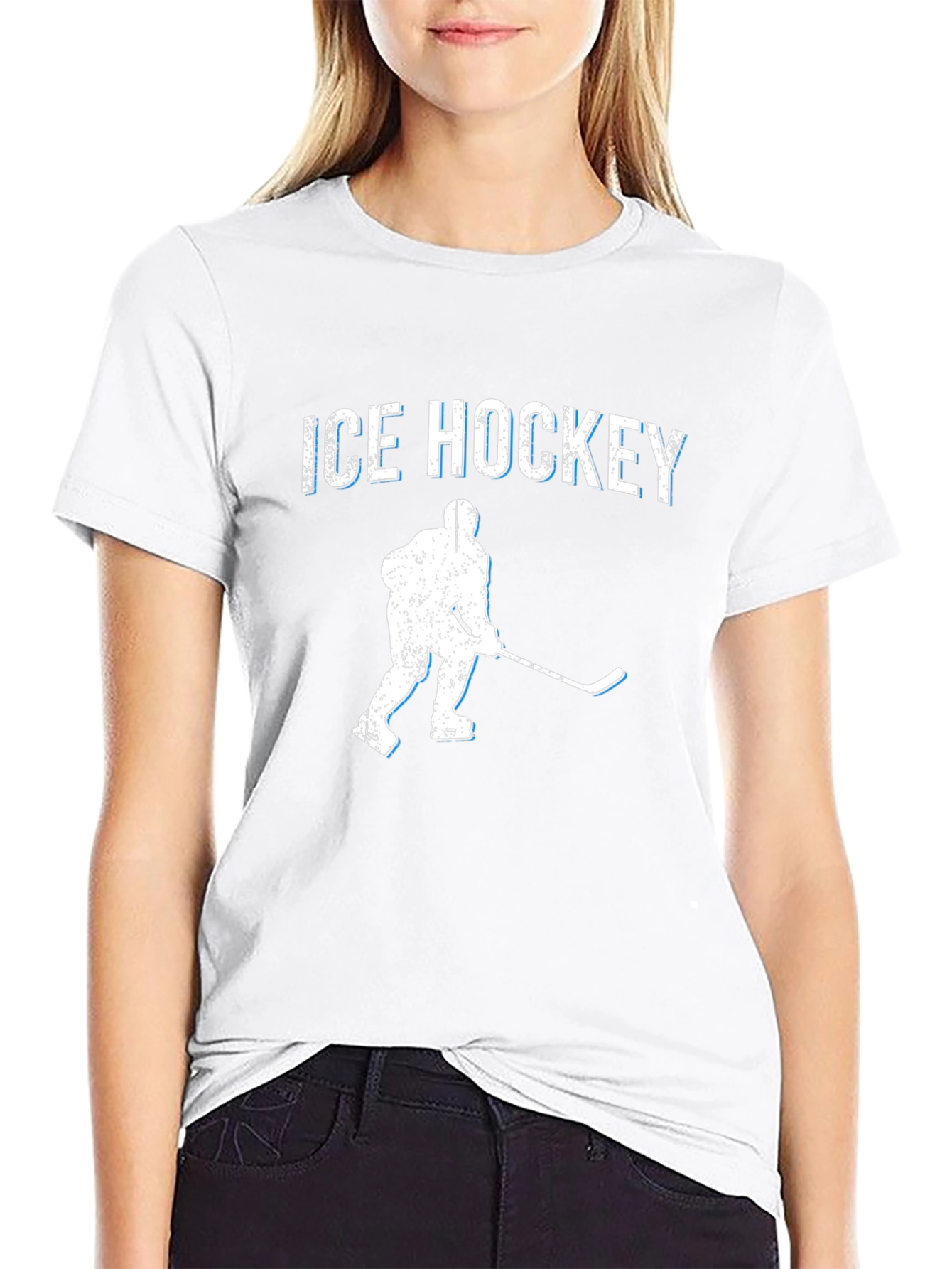 Ice Hockey Graphic T-Shirt - Black Cotton Tee