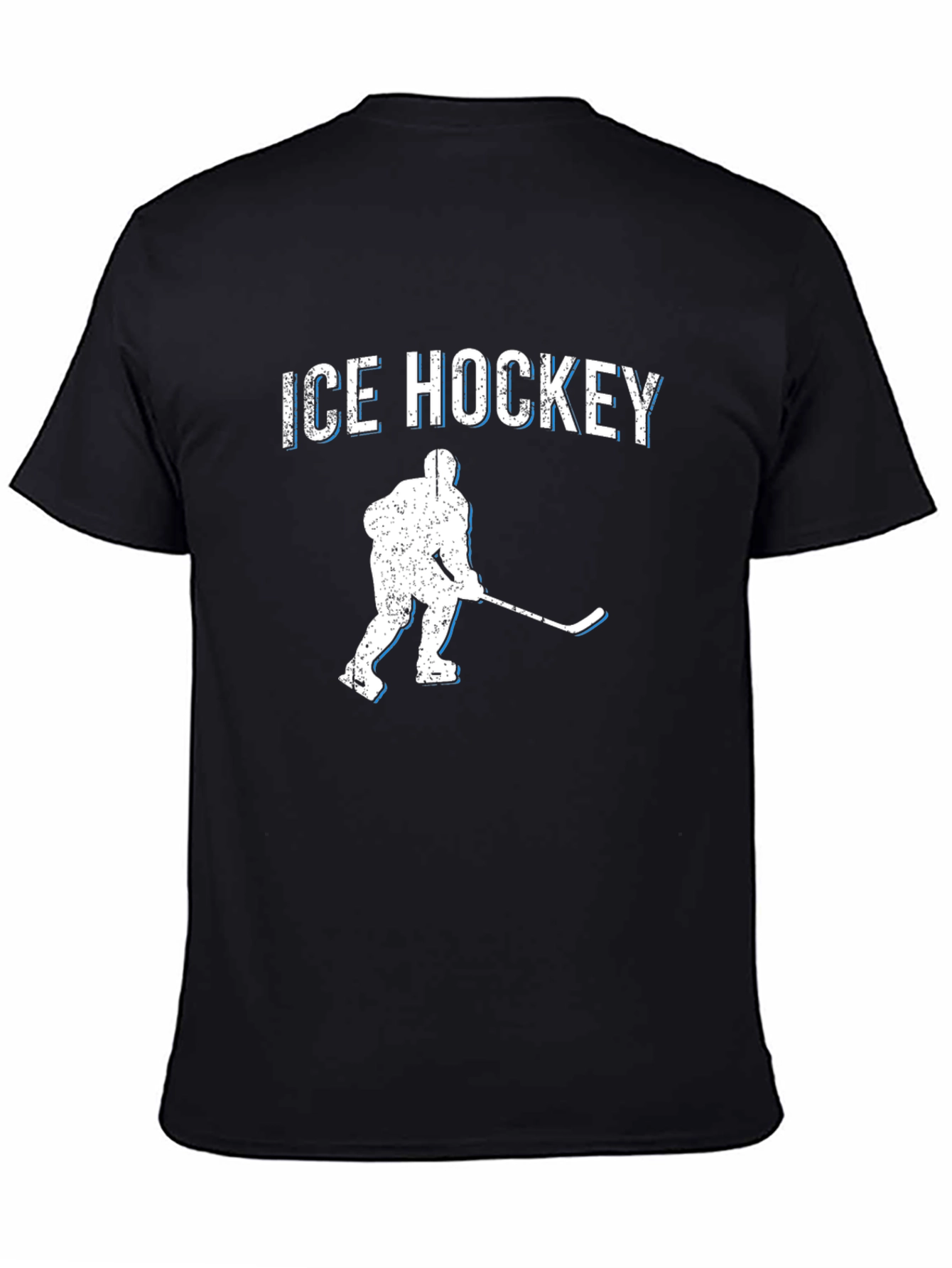 Ice Hockey Graphic T-Shirt - Black Cotton Tee