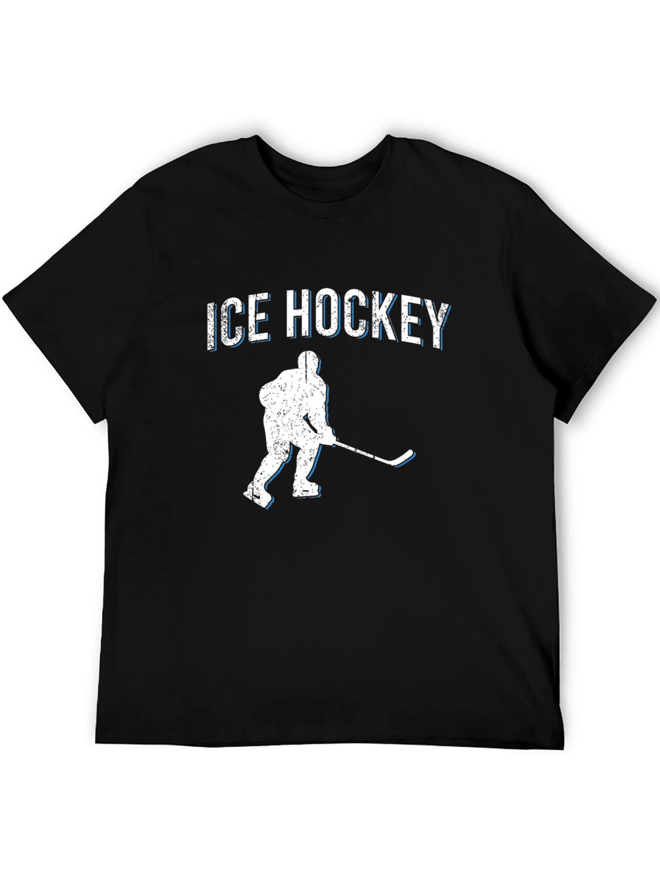 Ice Hockey Graphic T-Shirt - Black Cotton Tee