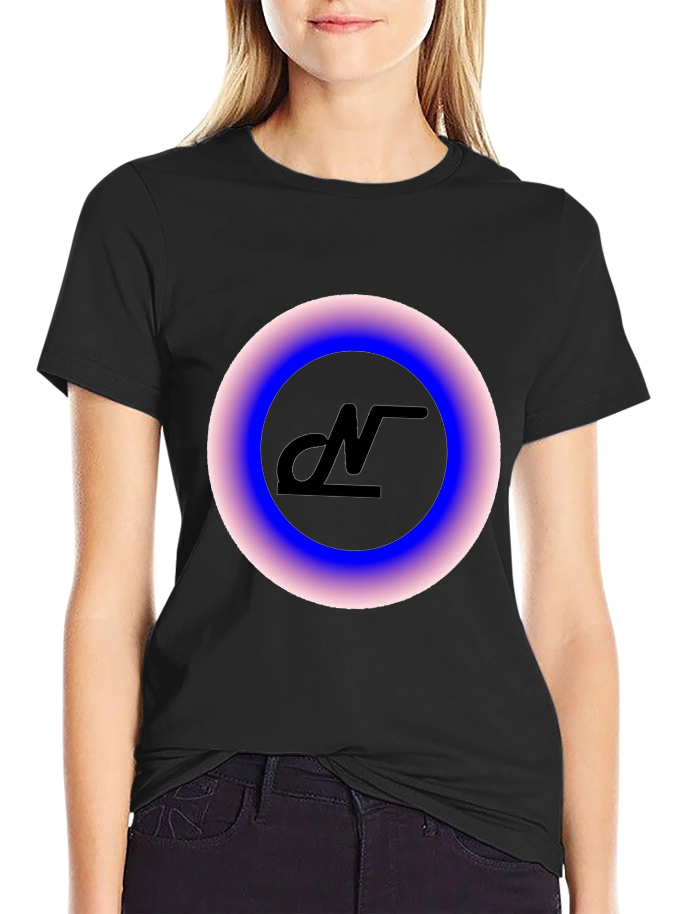 Modern Black Graphic Tee - Luminous Logo