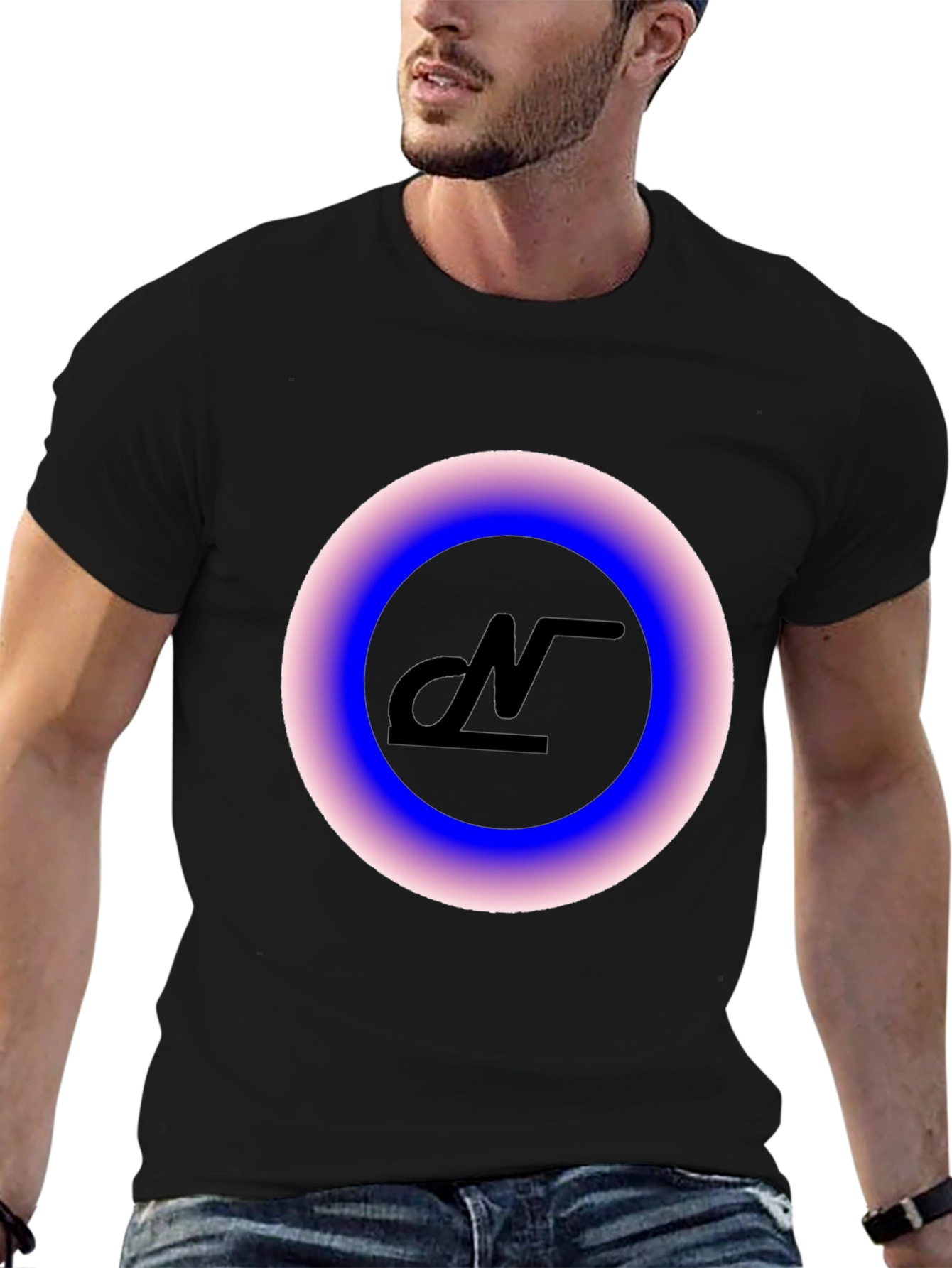 Modern Black Graphic Tee - Luminous Logo